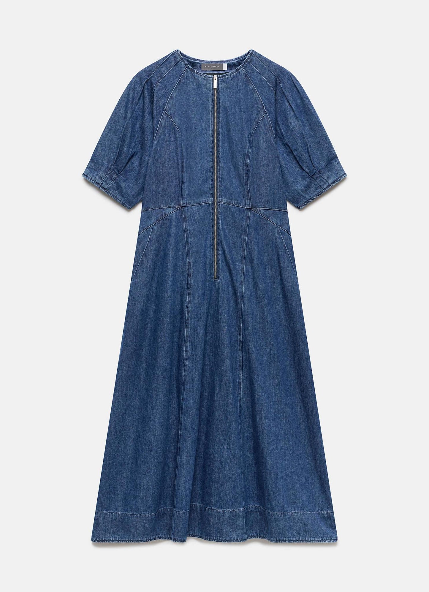 Indigo Denim Midi Dress