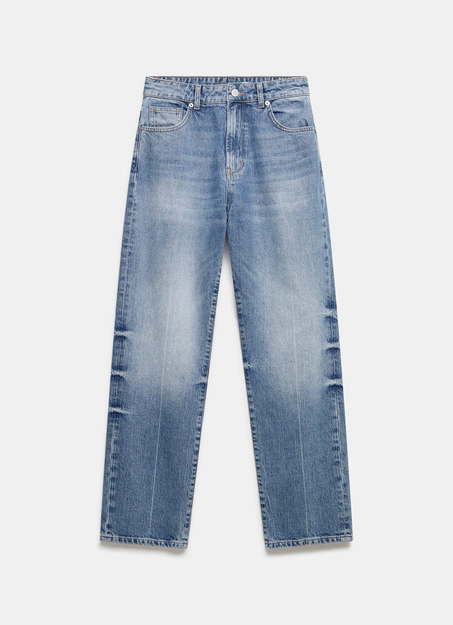 Mid Indigo Straight Jeans