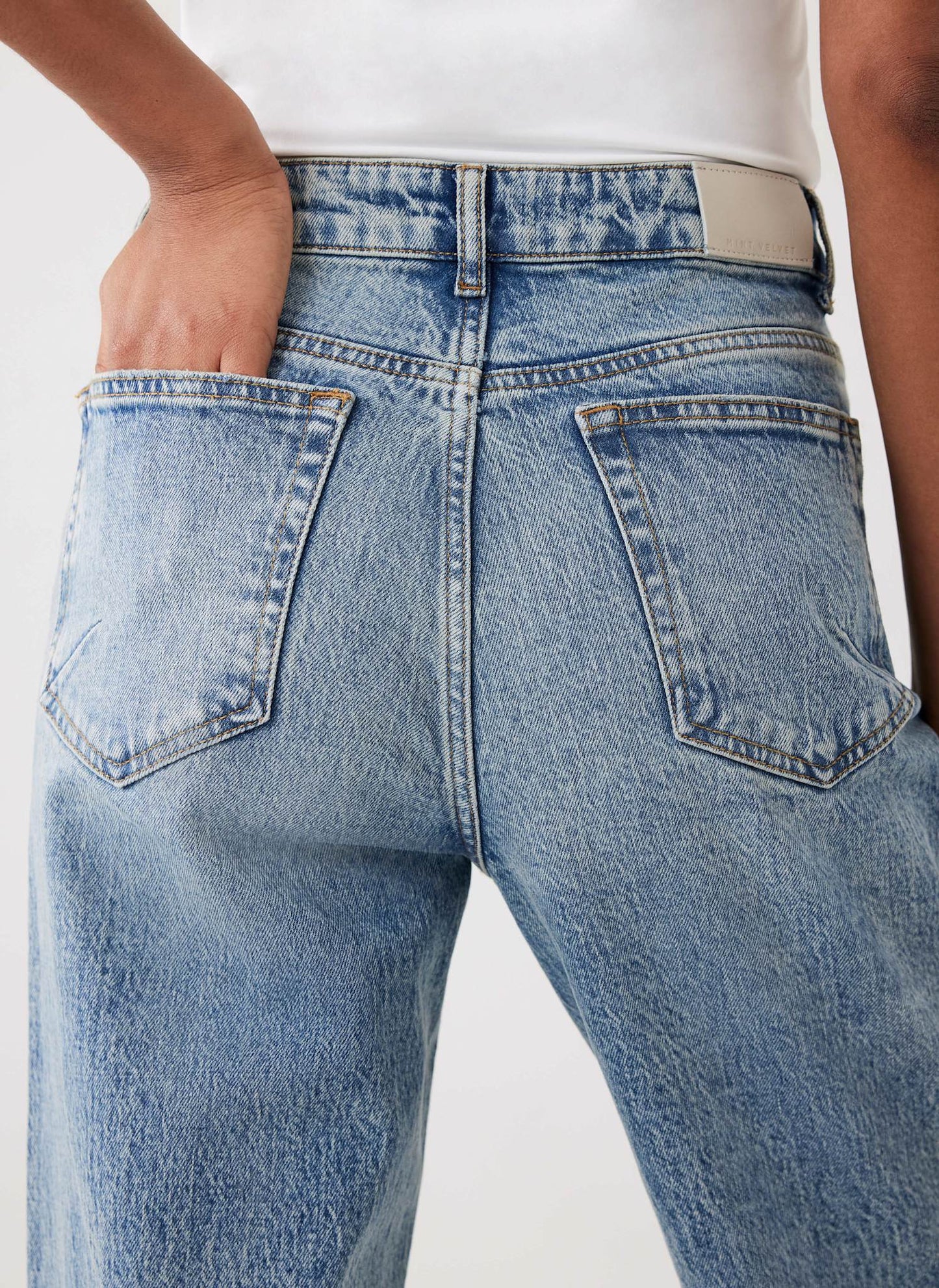 Mid Indigo Workable Wide Jeans