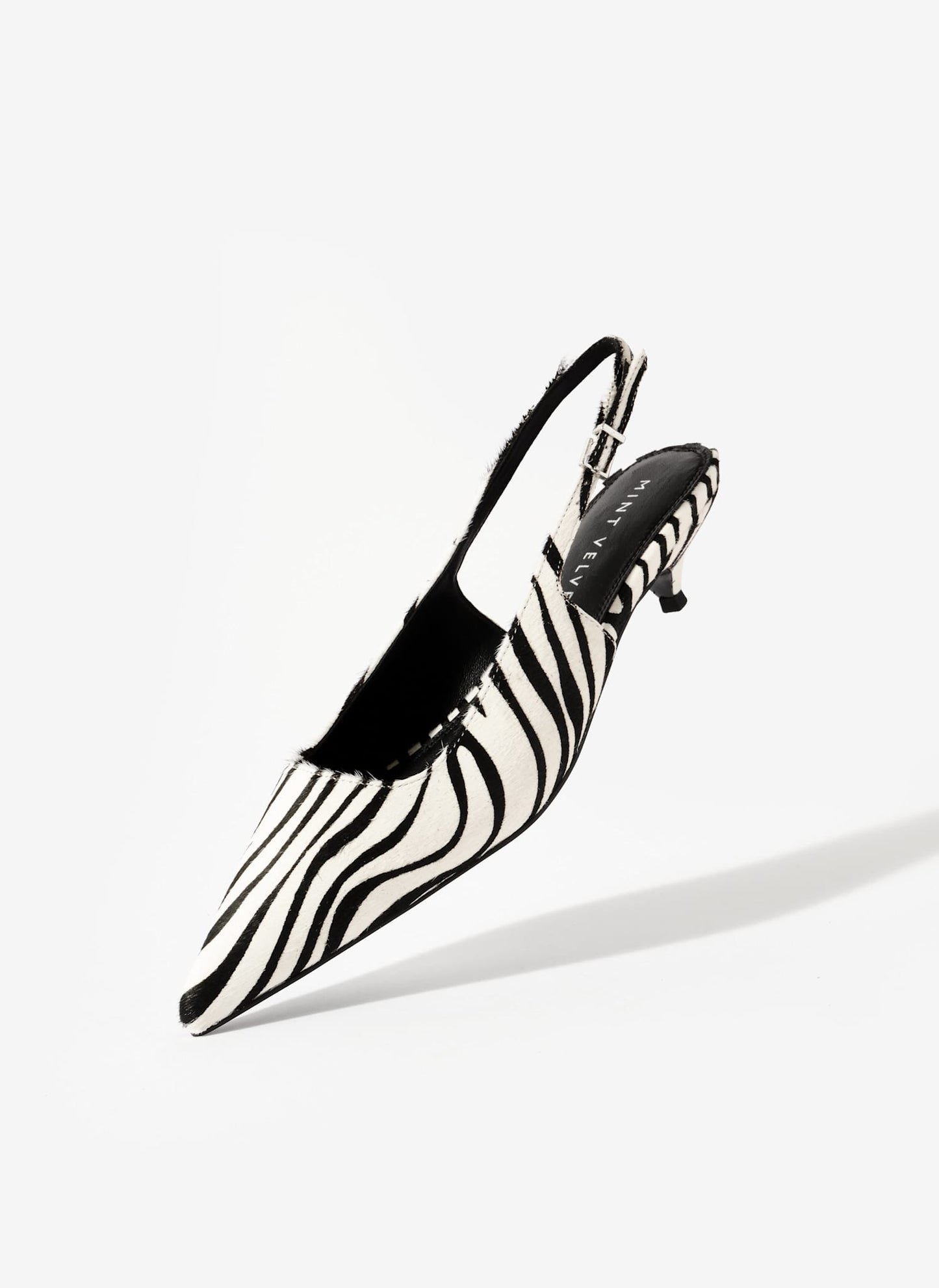 Mila Zebra Print Slingback Kitten Heels