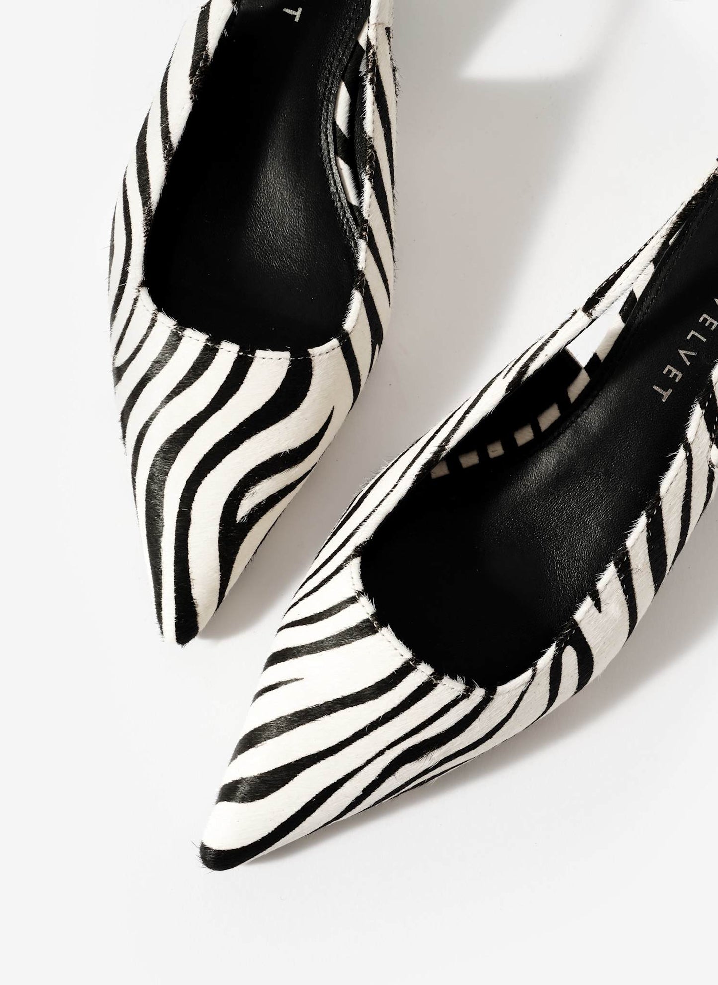 Mila Zebra Print Slingback Kitten Heels