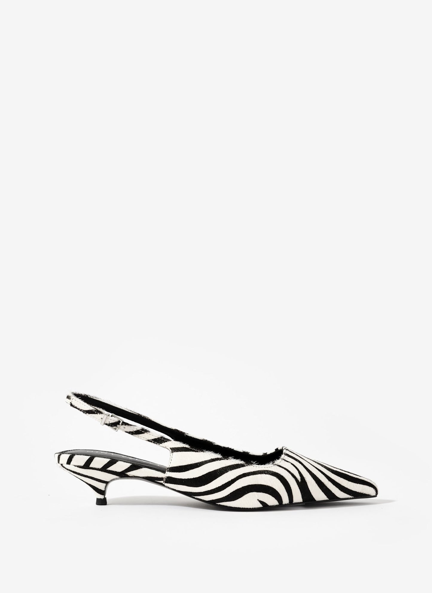 Mila Zebra Print Slingback Kitten Heels