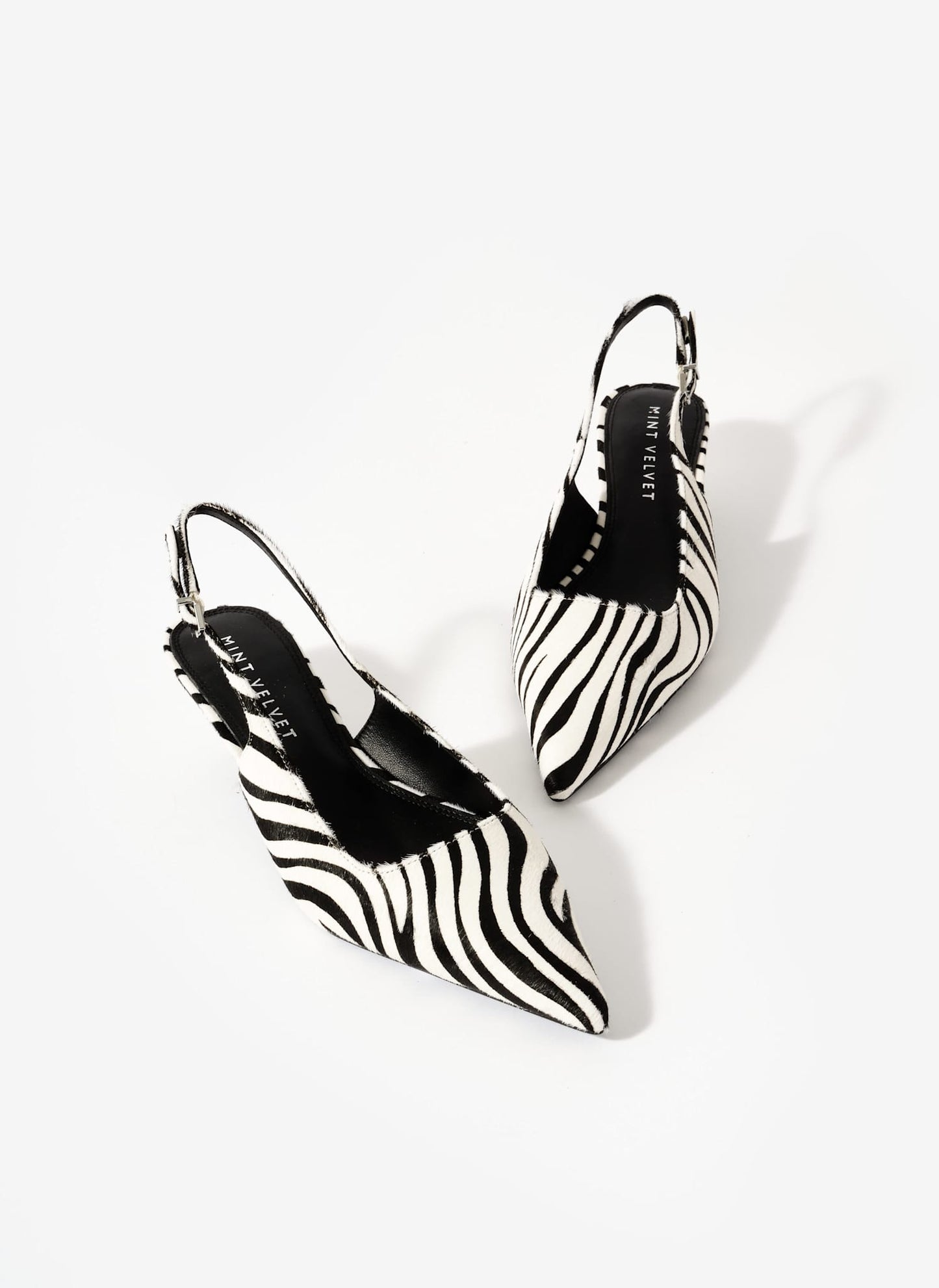 Mila Zebra Print Slingback Kitten Heels