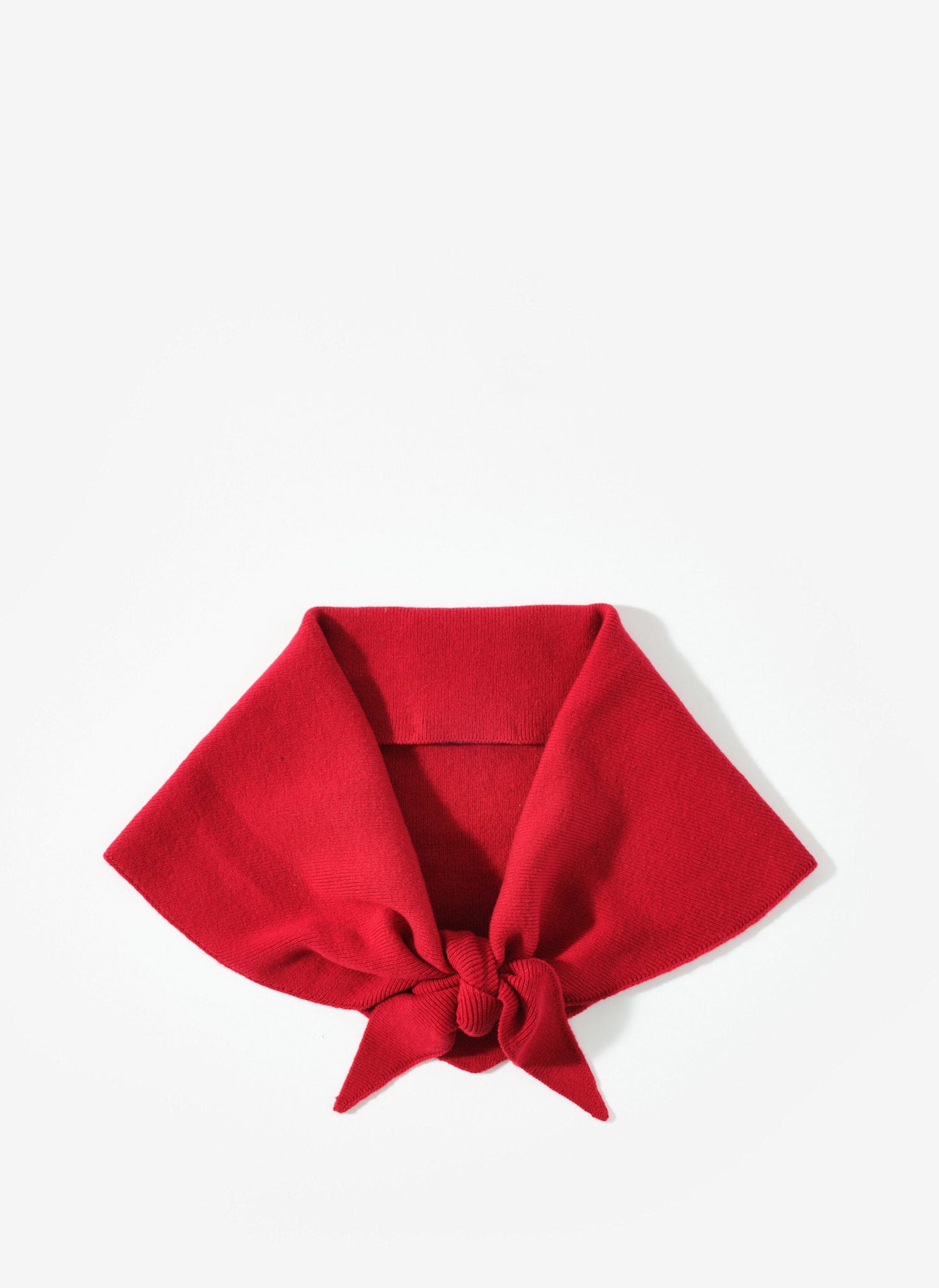 Red Cotton Blend Triangle Knit Scarf