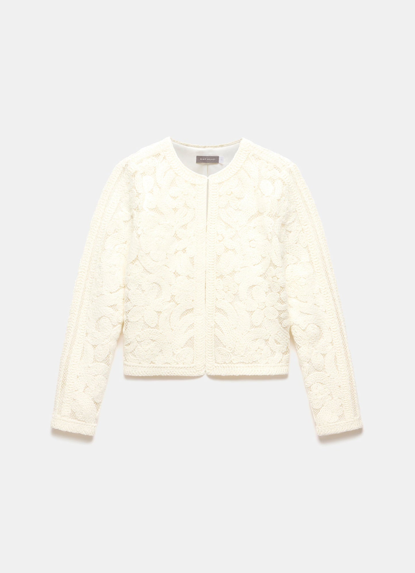 Cream Lace Knit Jacket