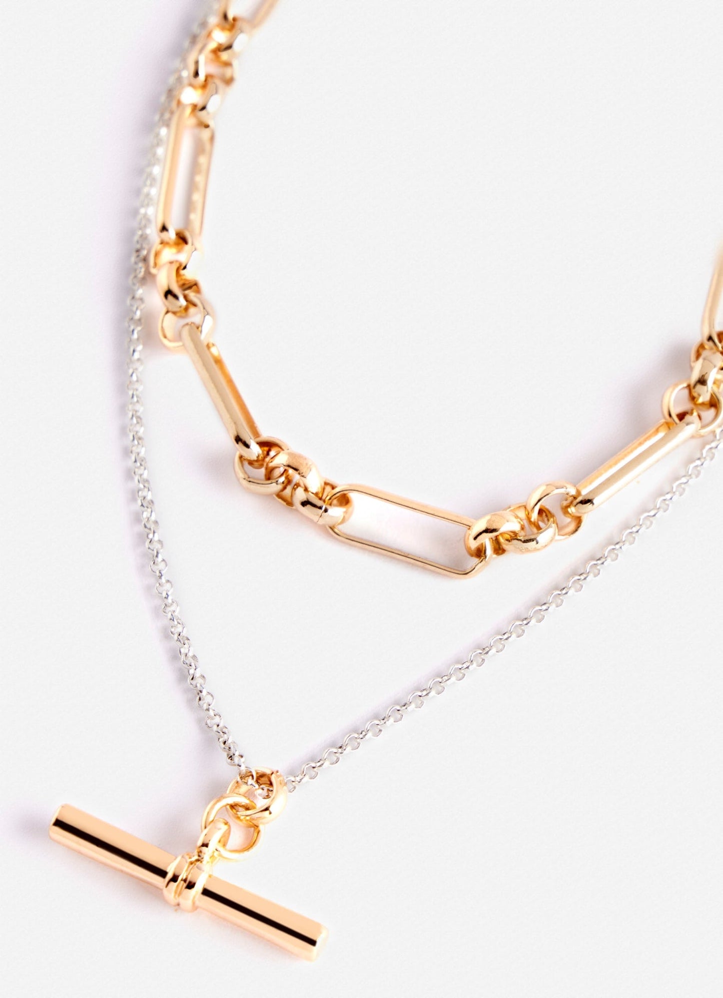 Mixed Metal Layered Necklace