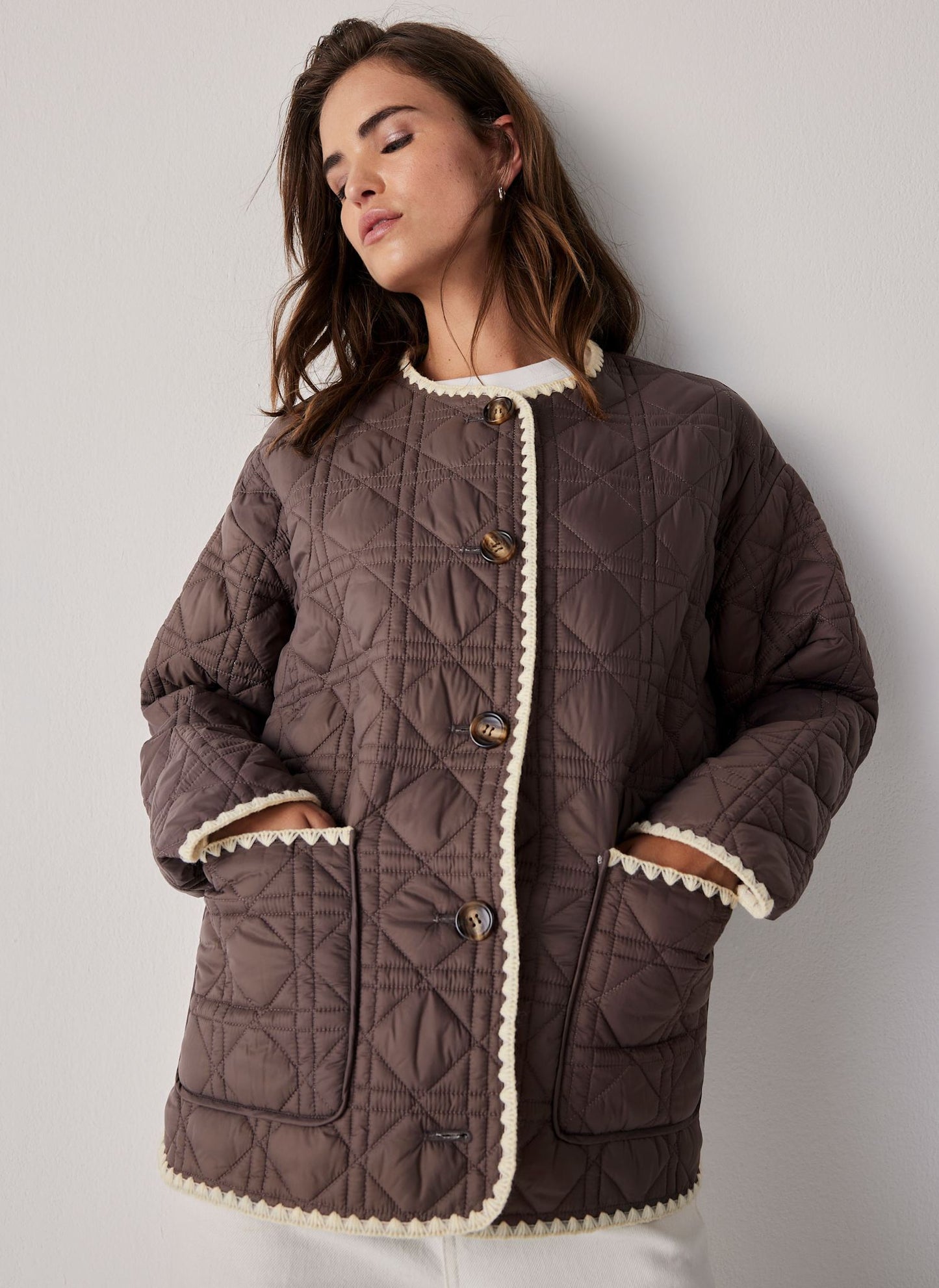 Brown Reversible Quilted Jacket