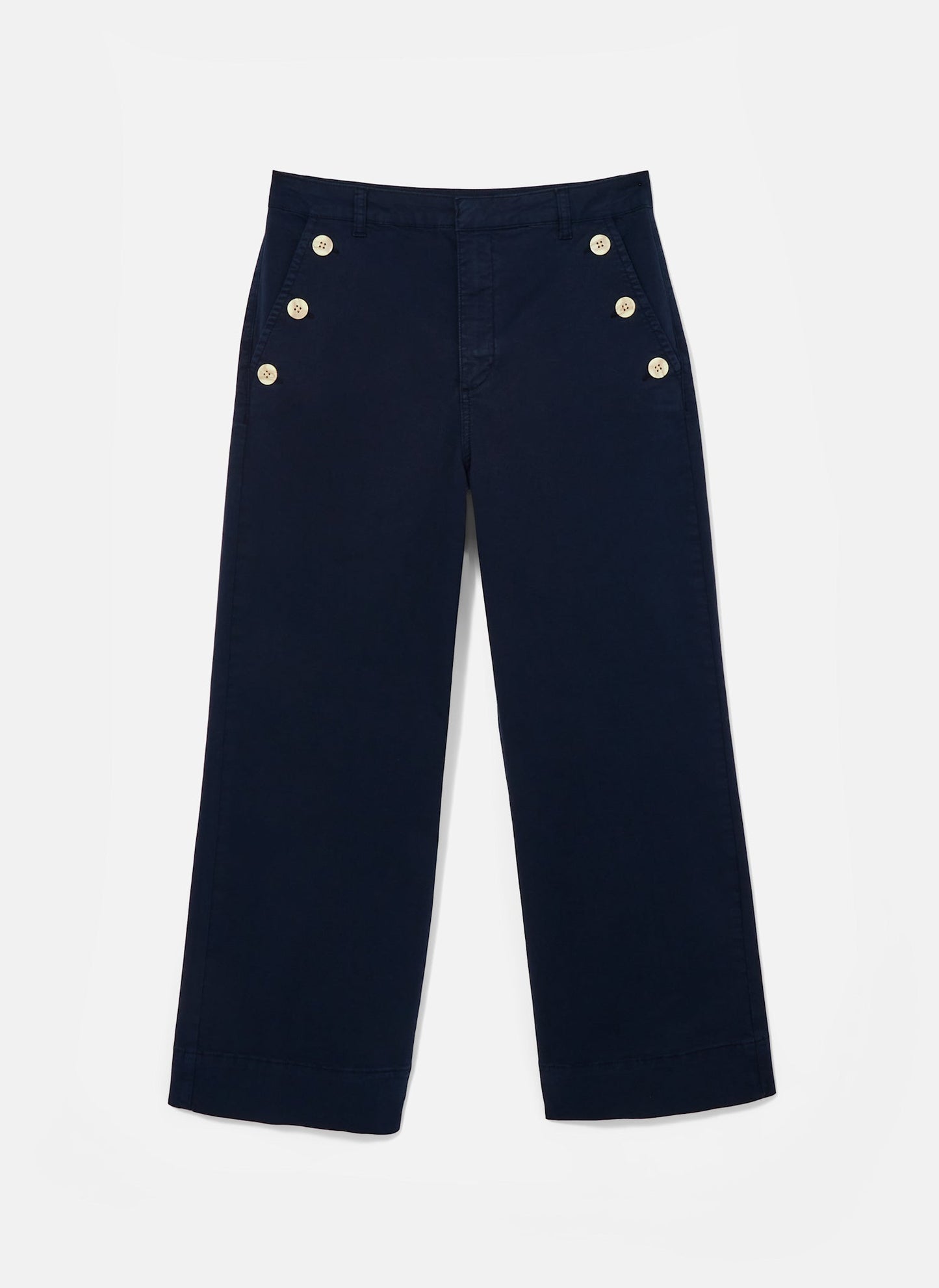 Navy Button Detail Trousers
