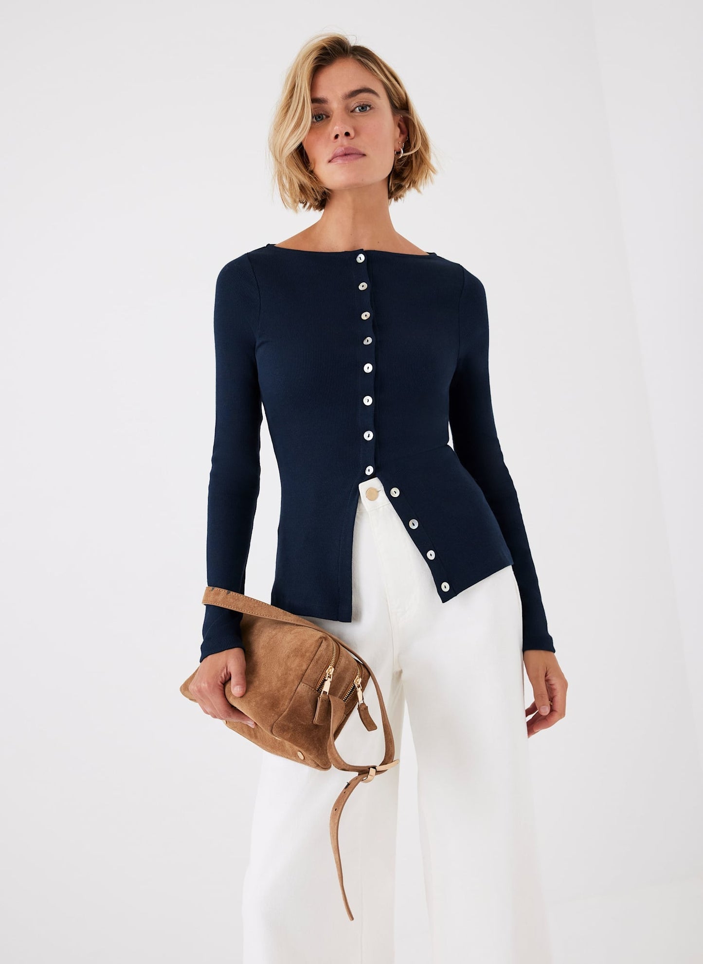 Navy Long Sleeve Top