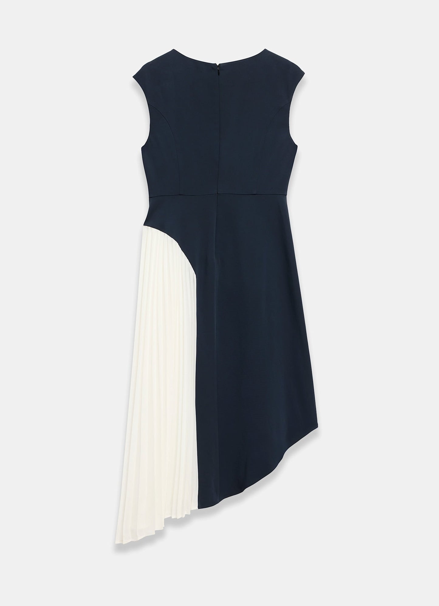 Navy Contrast Pleat Maxi Dress