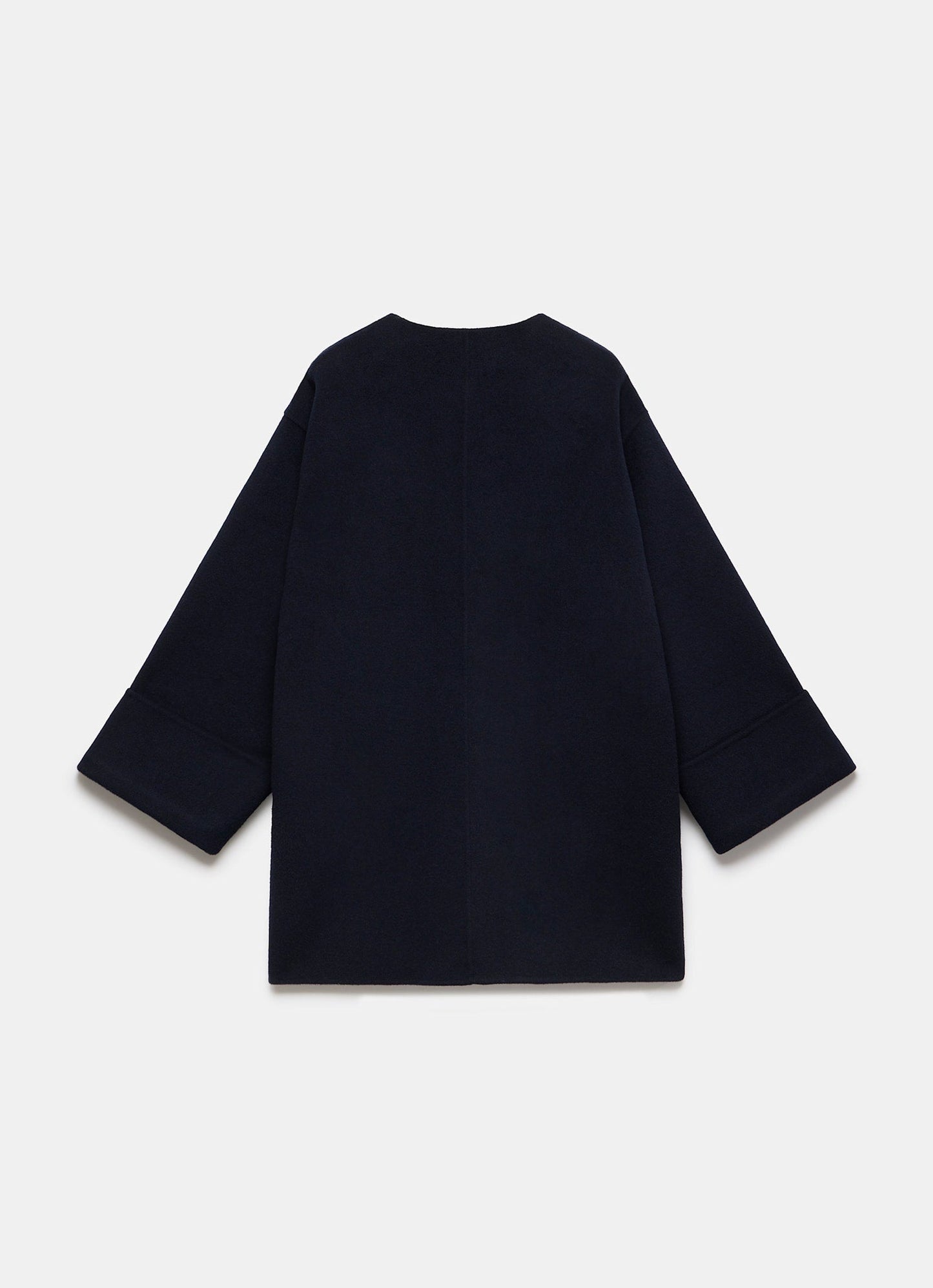 Navy Wool Blend Hand Finished Coat