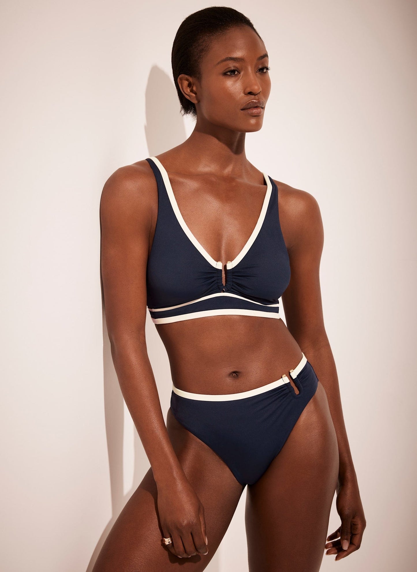 Navy Tipped Bikini Bottoms