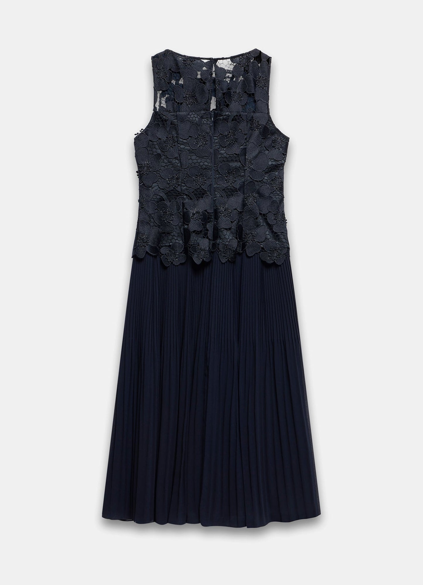 Navy Floral Applique Maxi Dress