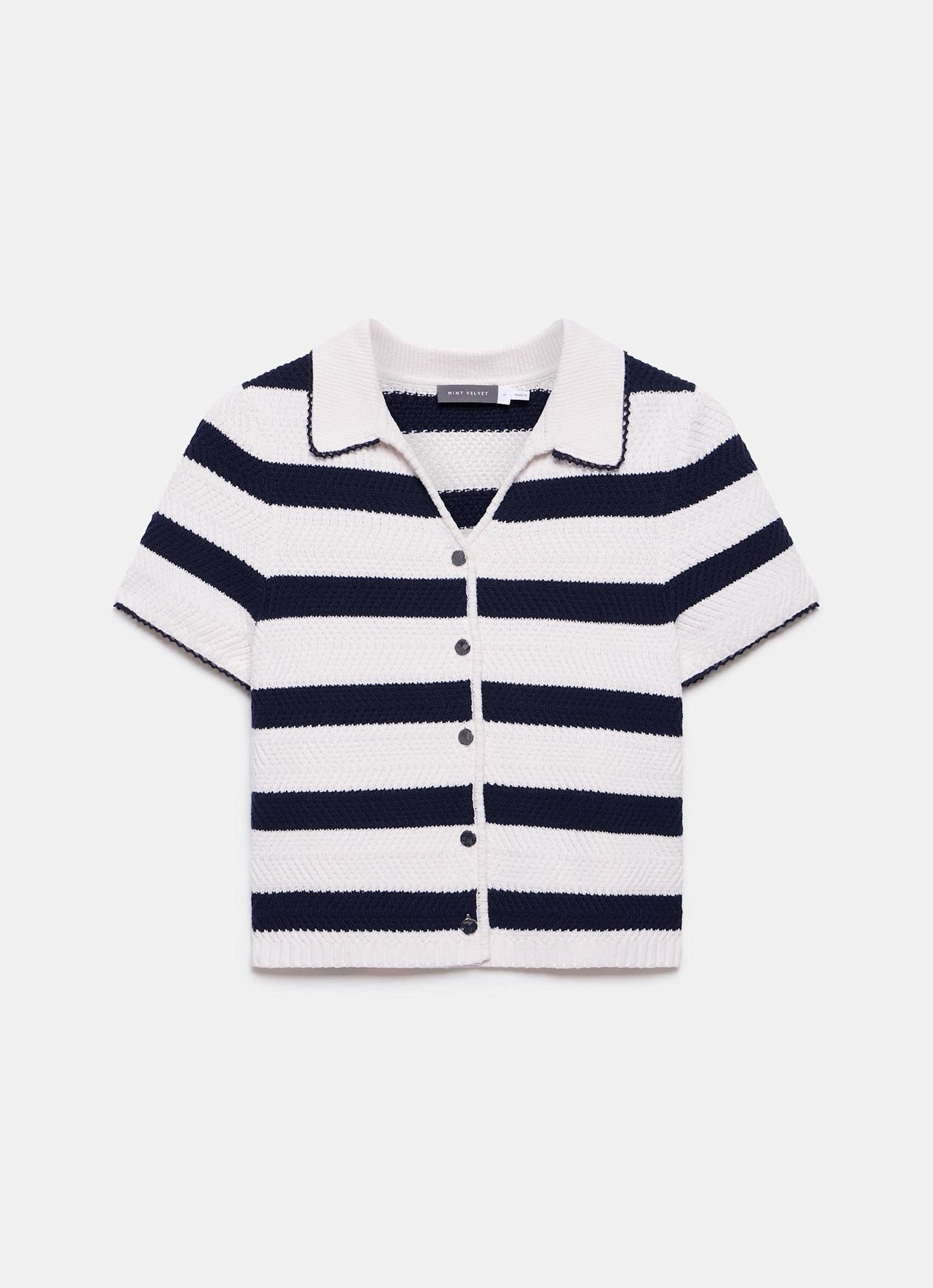 Navy Striped Knit Top