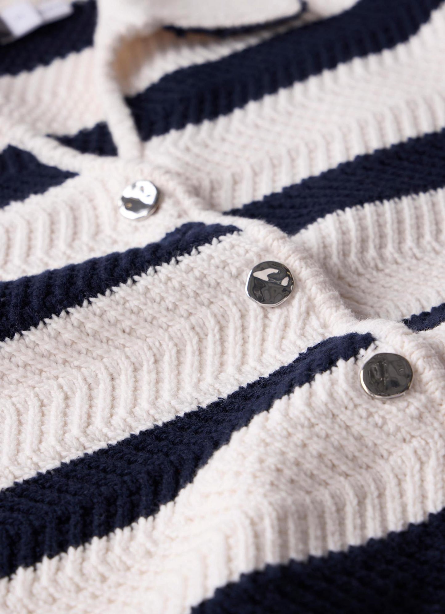Navy Striped Knit Top