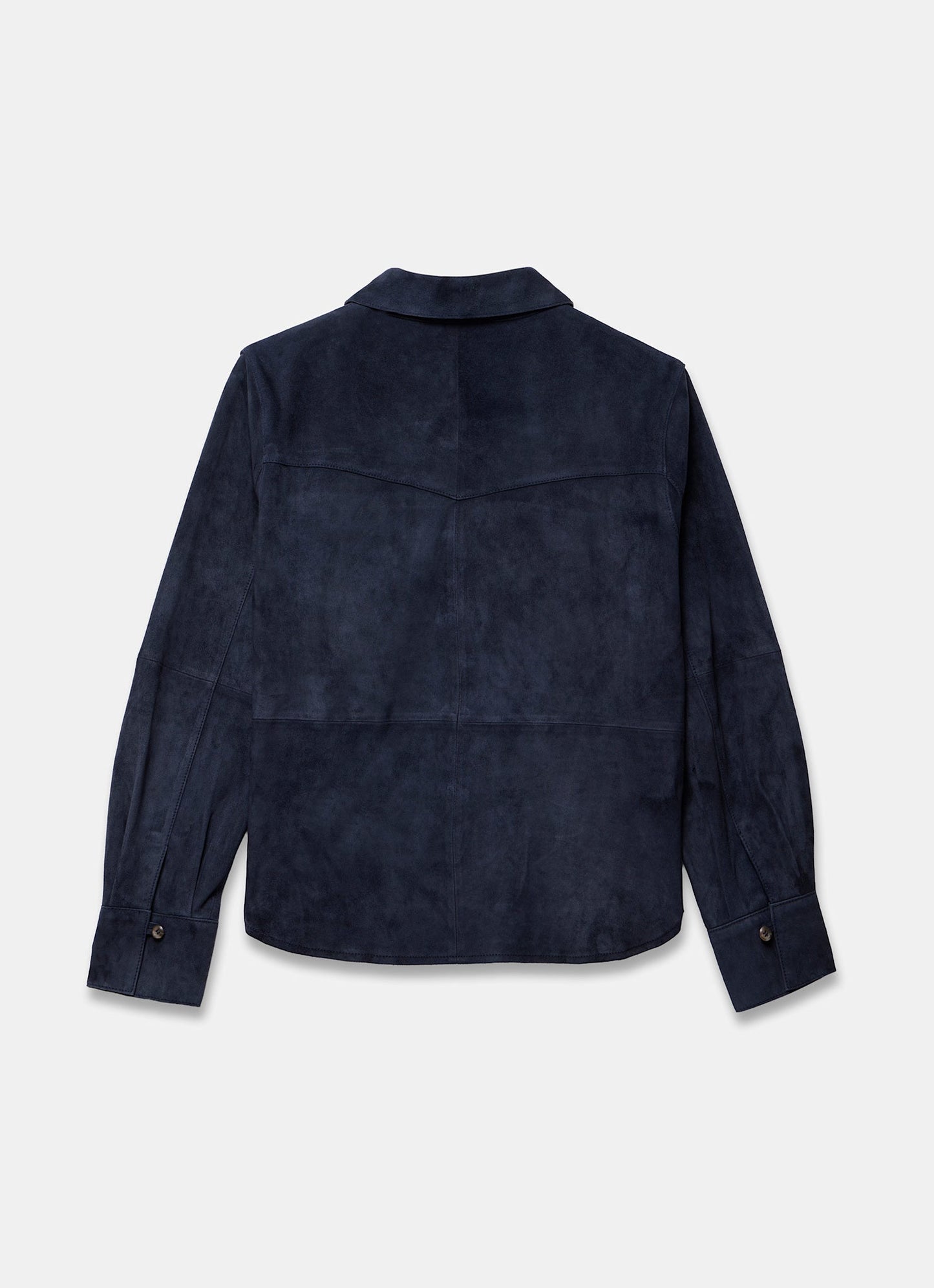 Navy Suede Long Sleeve Shirt