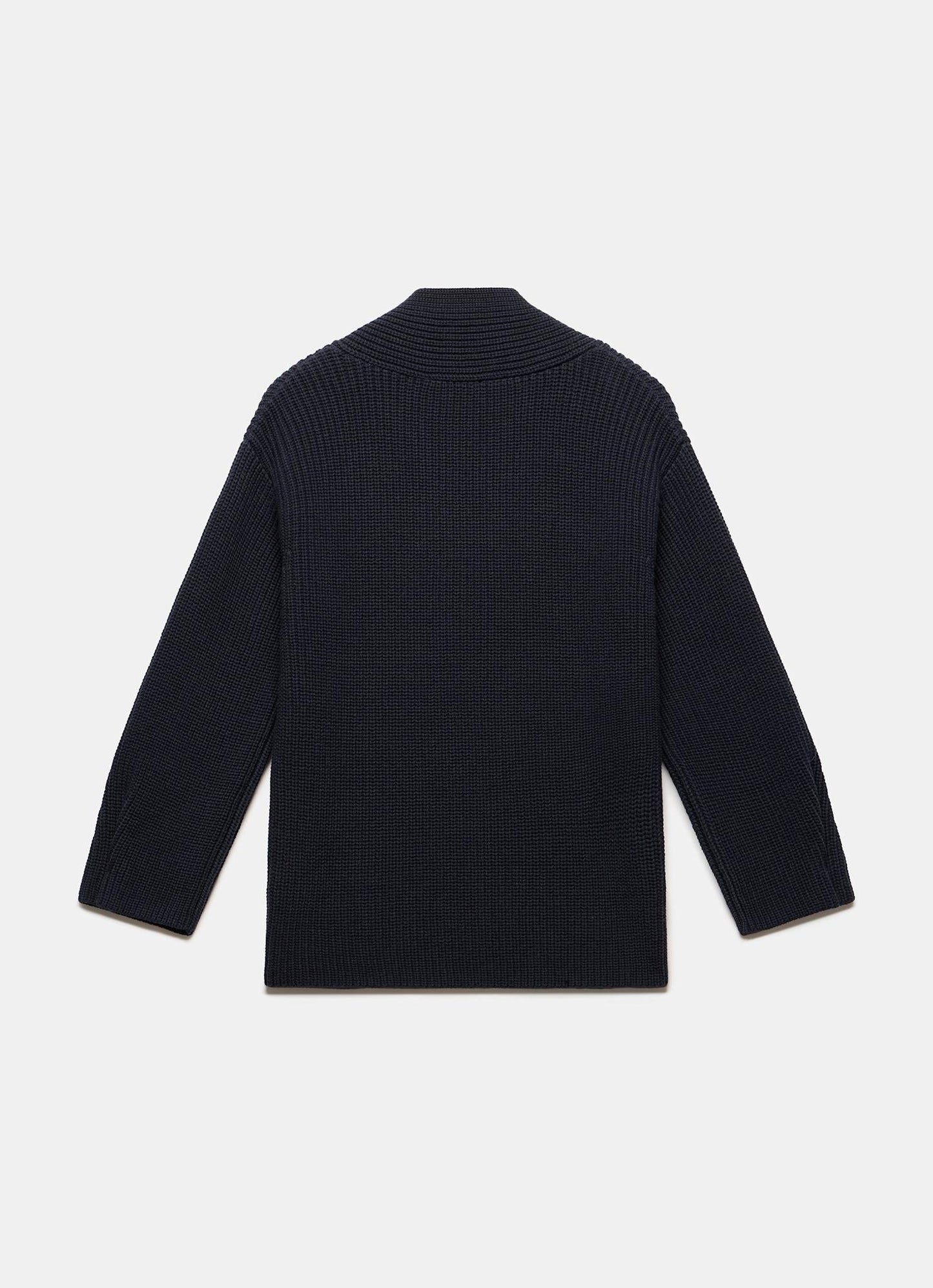 Navy Cotton Blend Chunky Knit Jumper