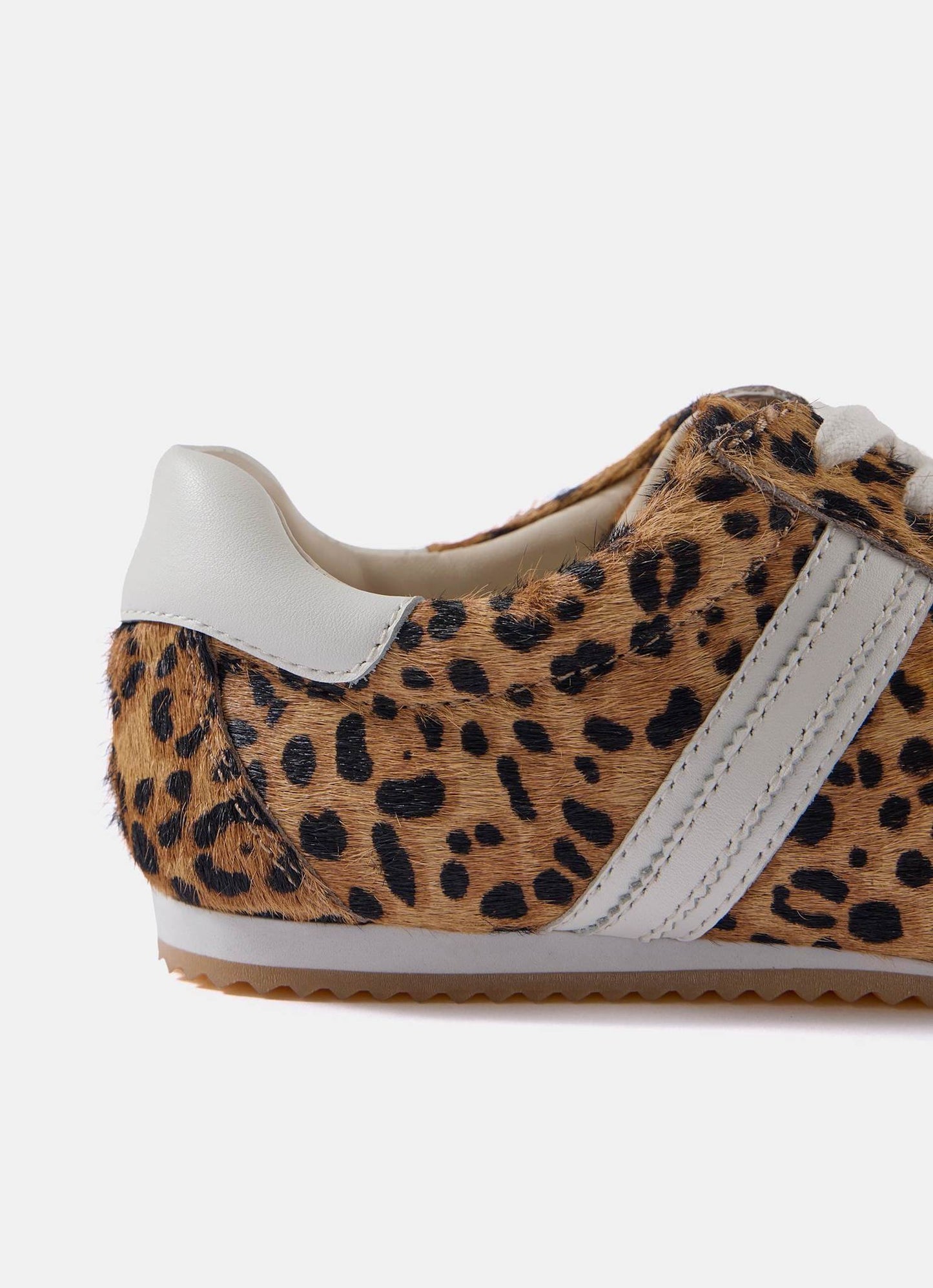 Nelle Leopard Print Textured Trainers