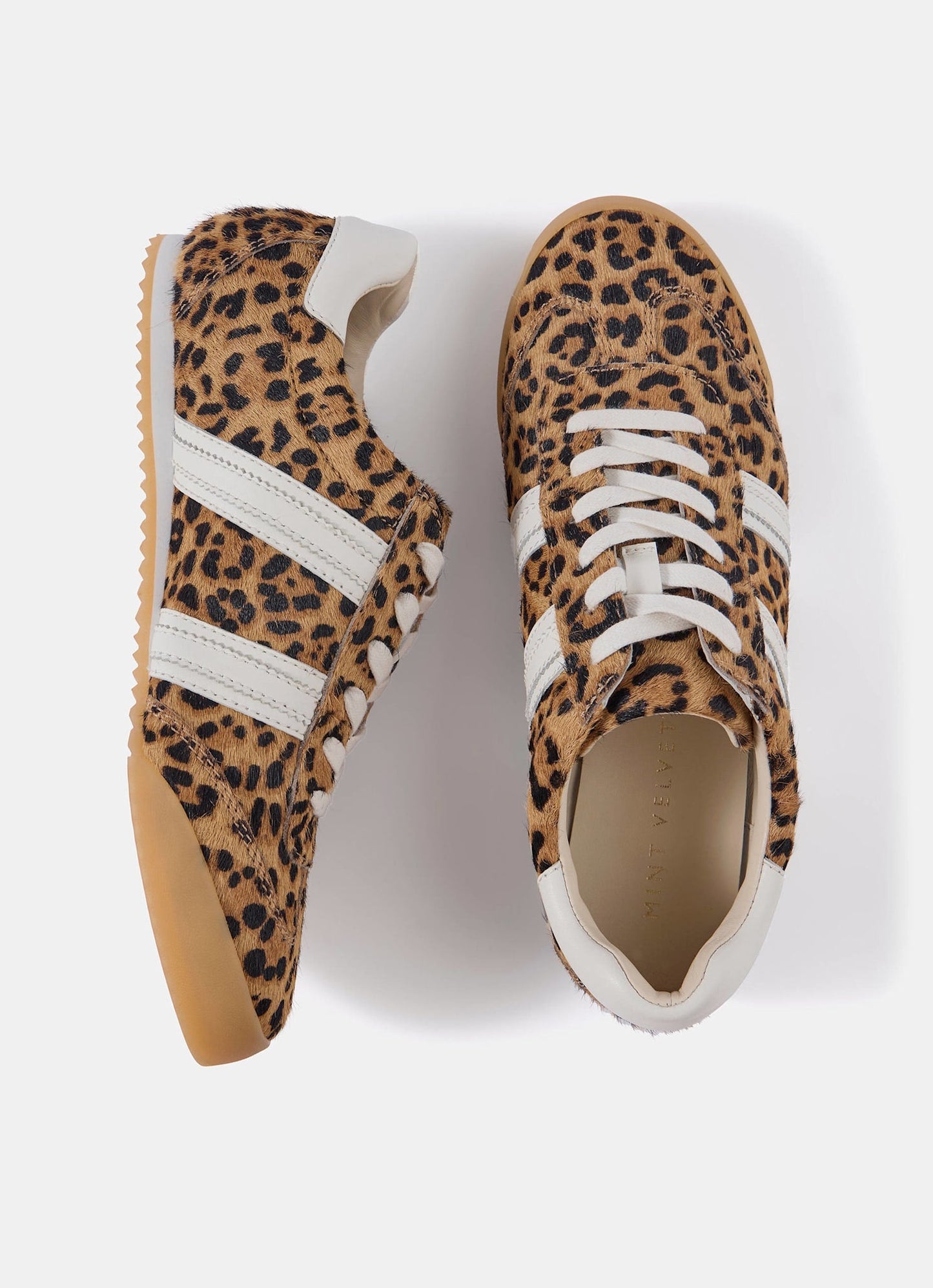 Nelle Leopard Print Textured Trainers