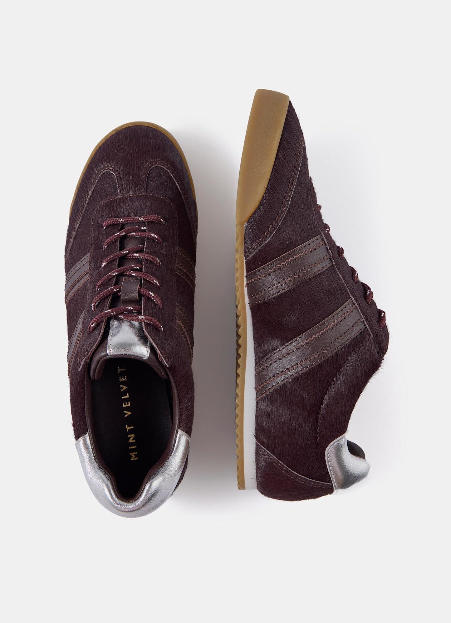 Nelle Burgundy Textured Trainers