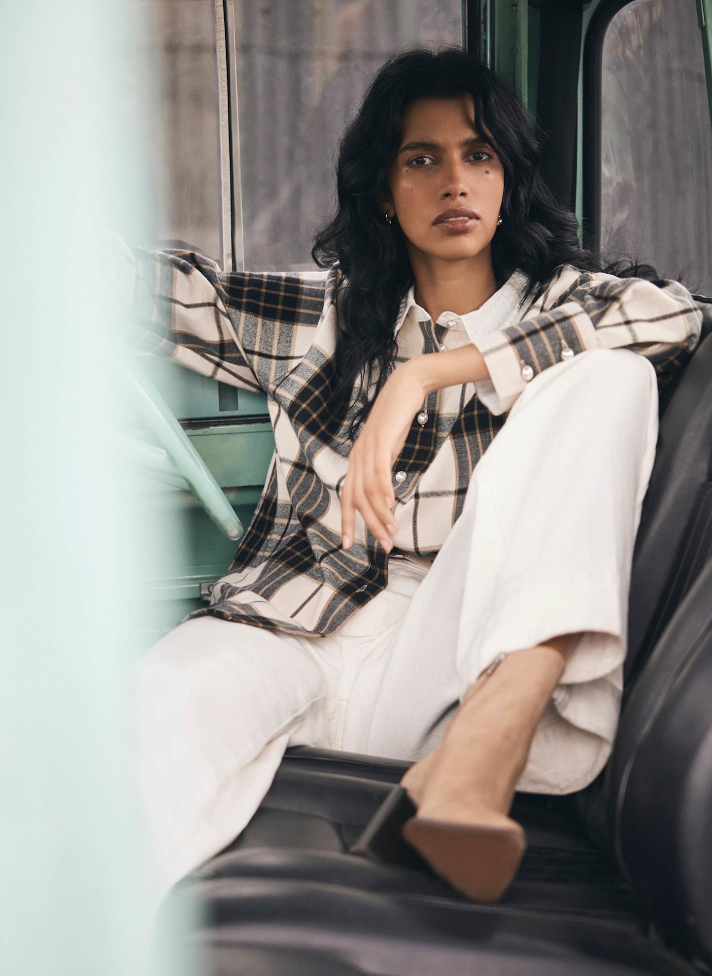 Neutral Checked Cotton Shirt