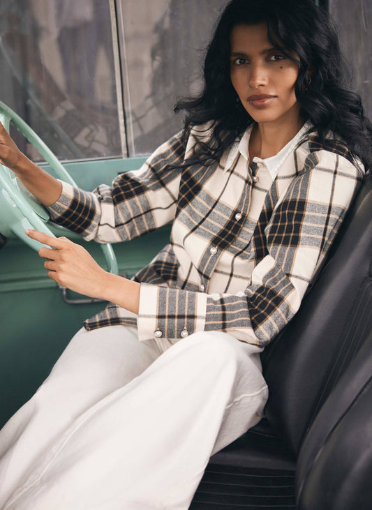 Neutral Checked Cotton Shirt