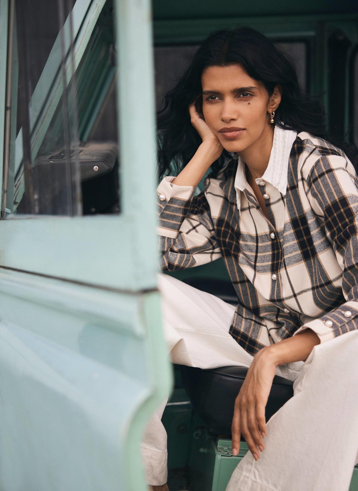Neutral Checked Cotton Shirt