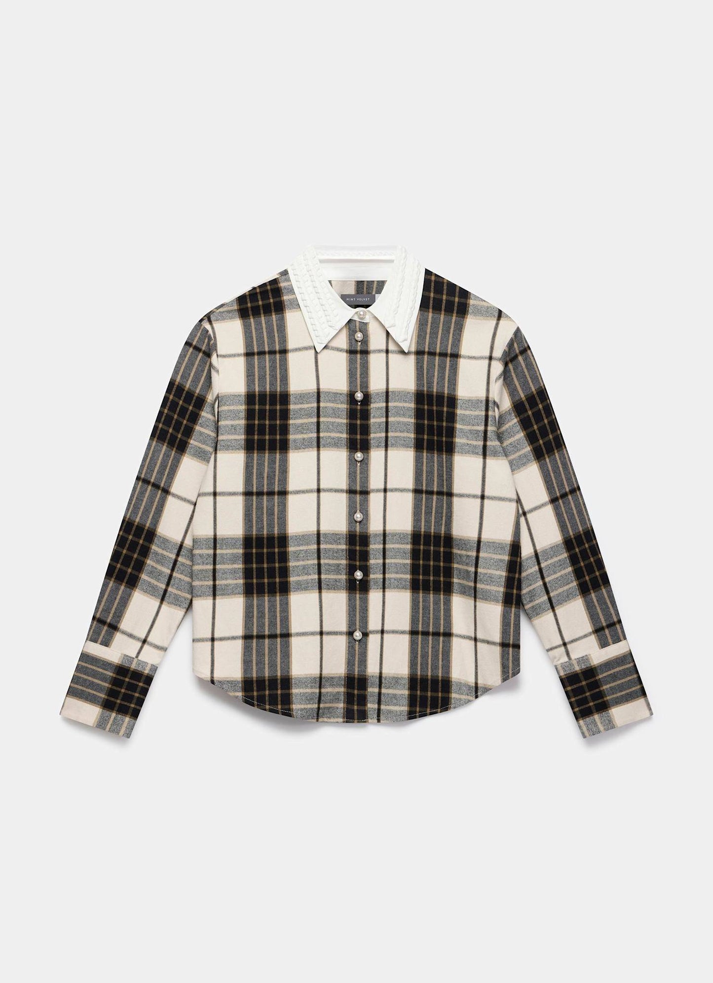 Neutral Checked Cotton Shirt