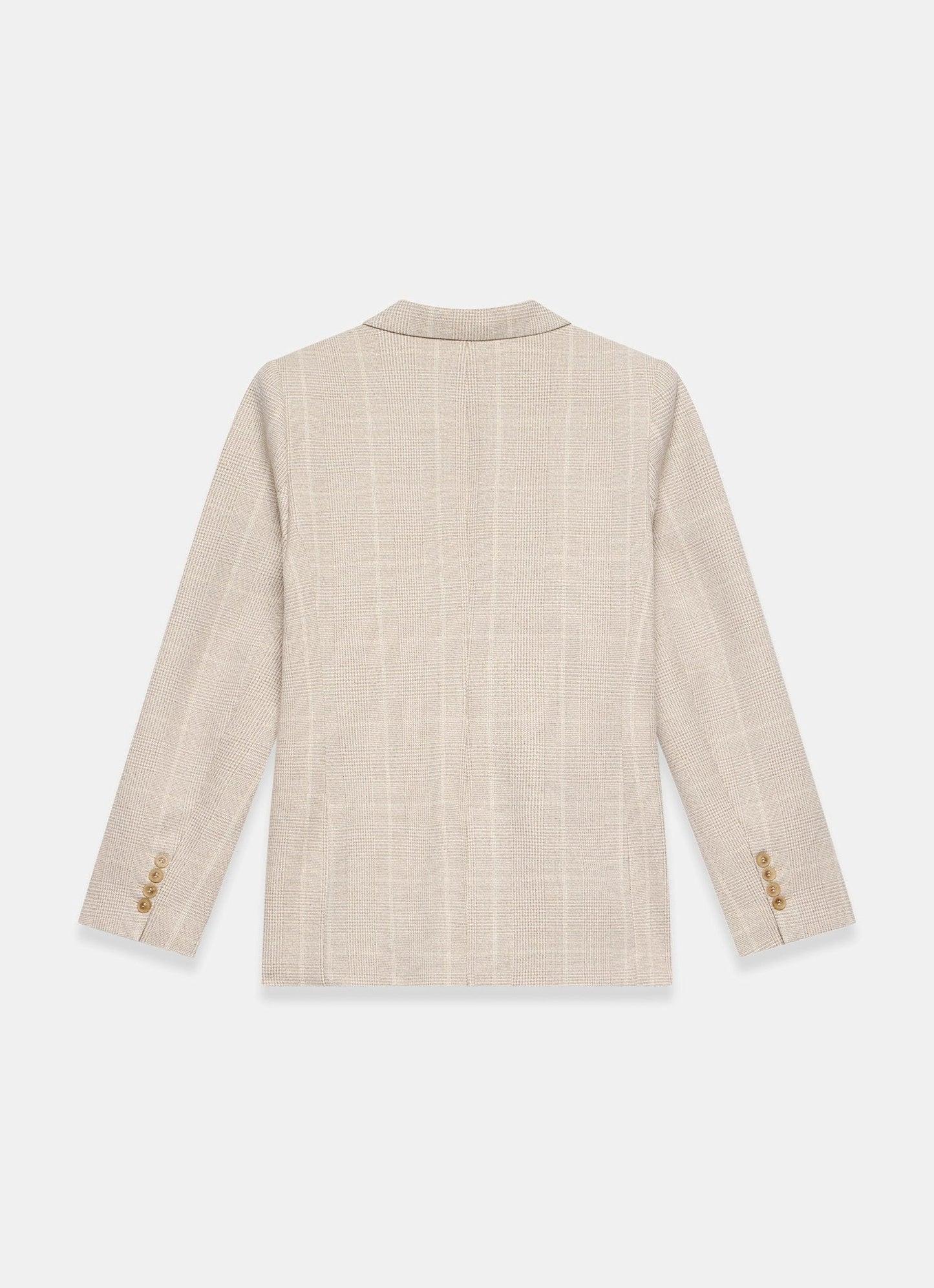 Neutral Checked Double Breasted Blazer