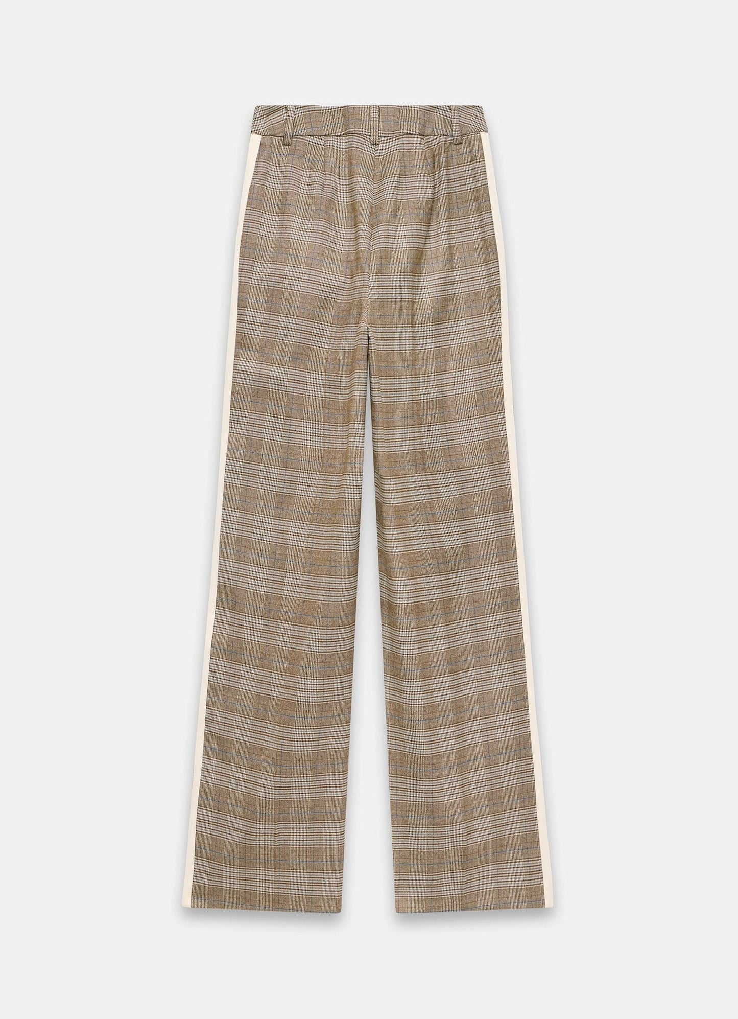 Neutral Checked Wide Trousers