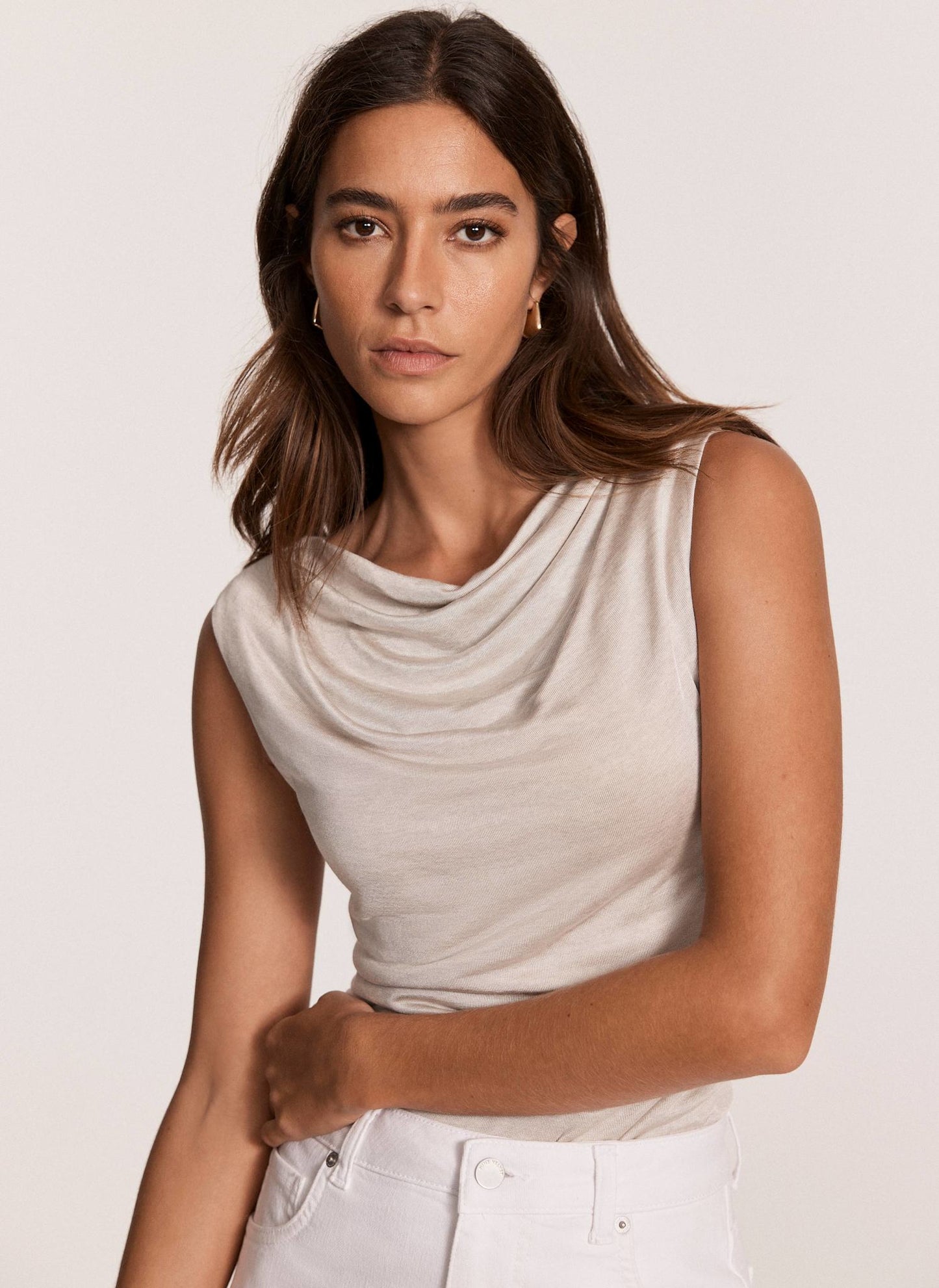 Neutral Draped Top