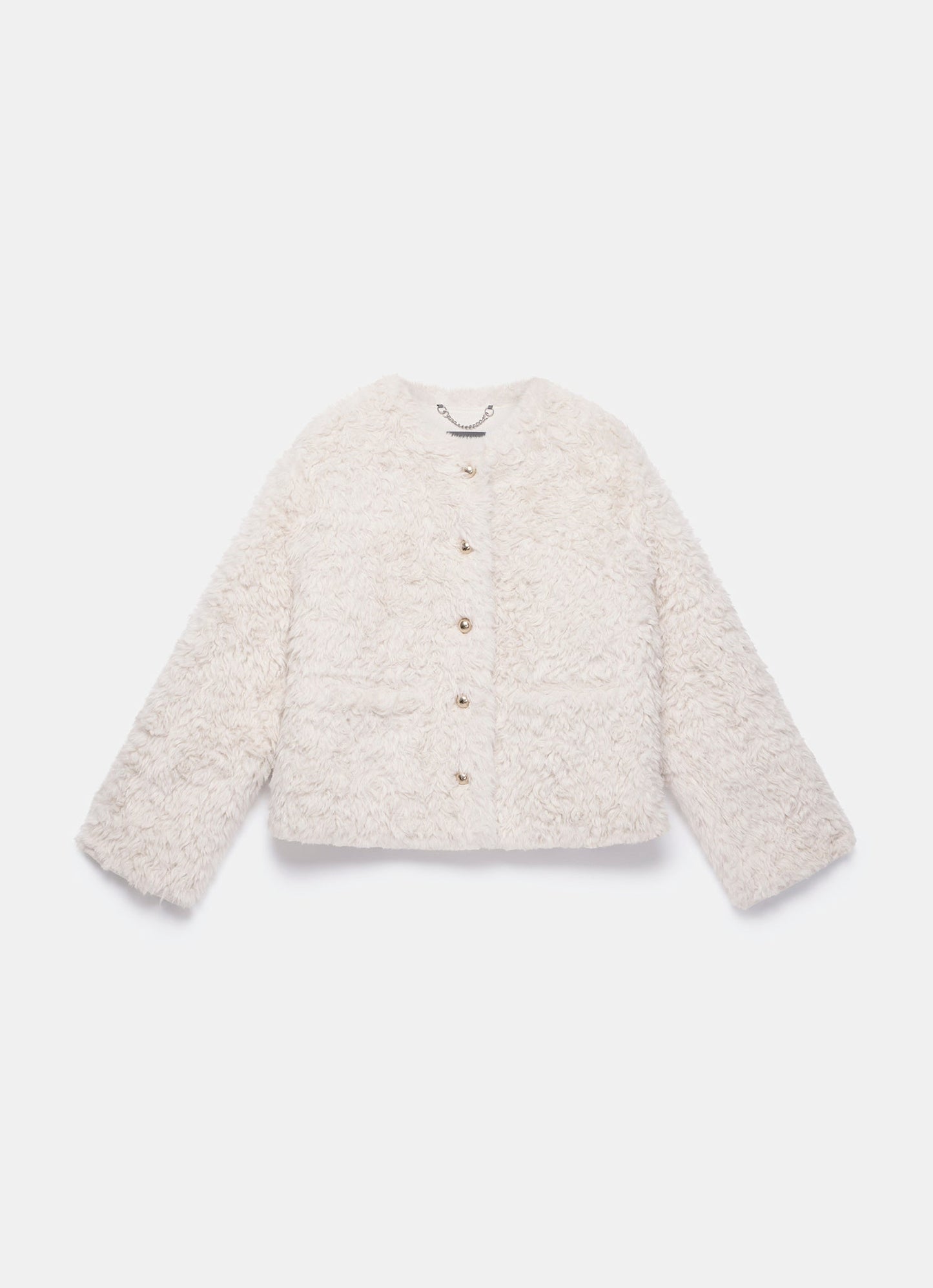 Neutral Faux Fur Jacket