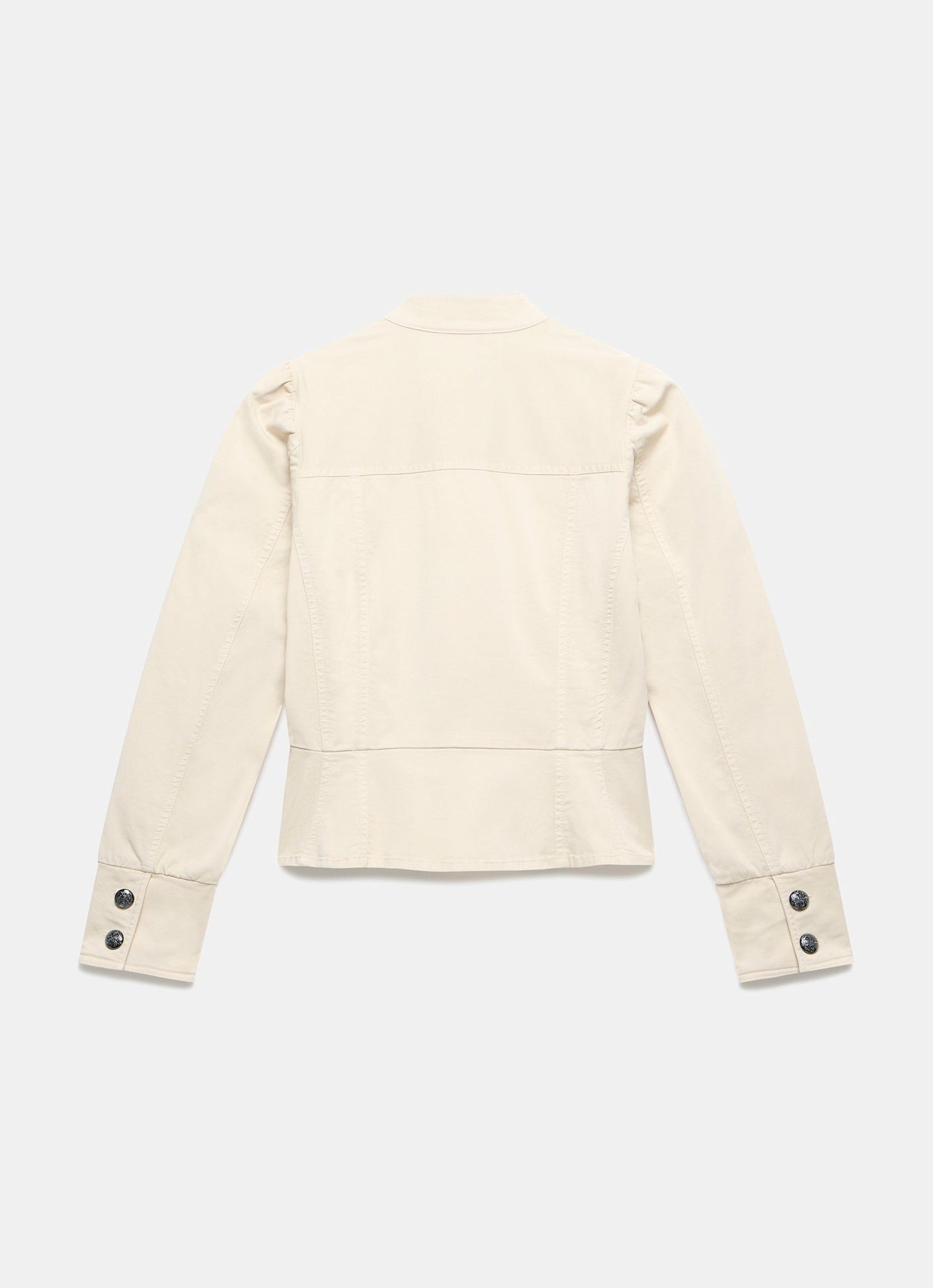 Neutral Puff Sleeve Peplum Jacket
