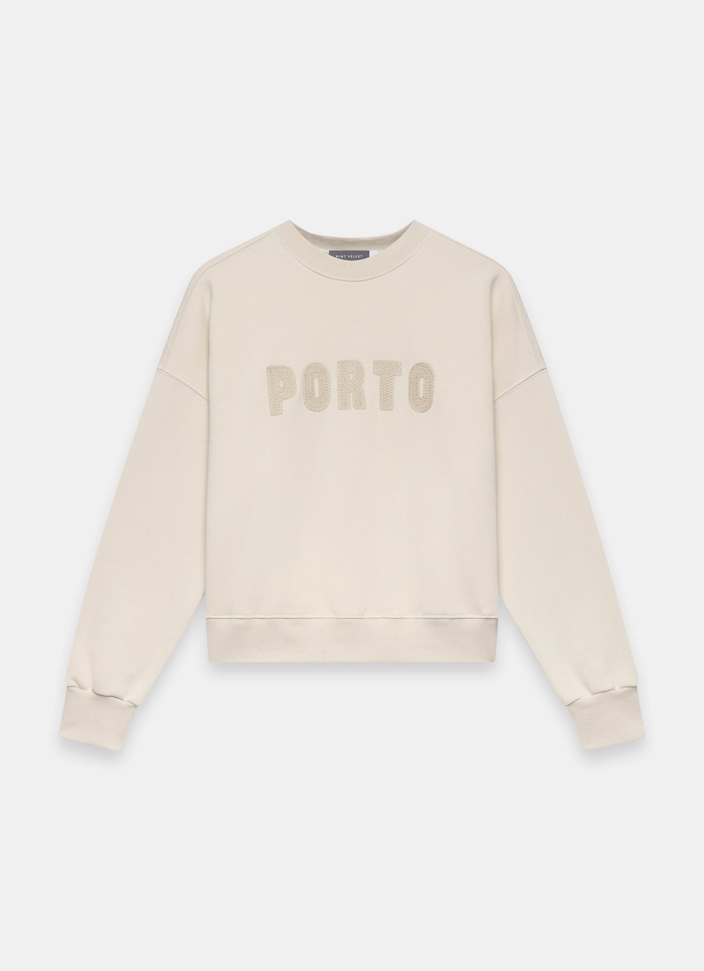 Neutral Porto Slogan Sweatshirt