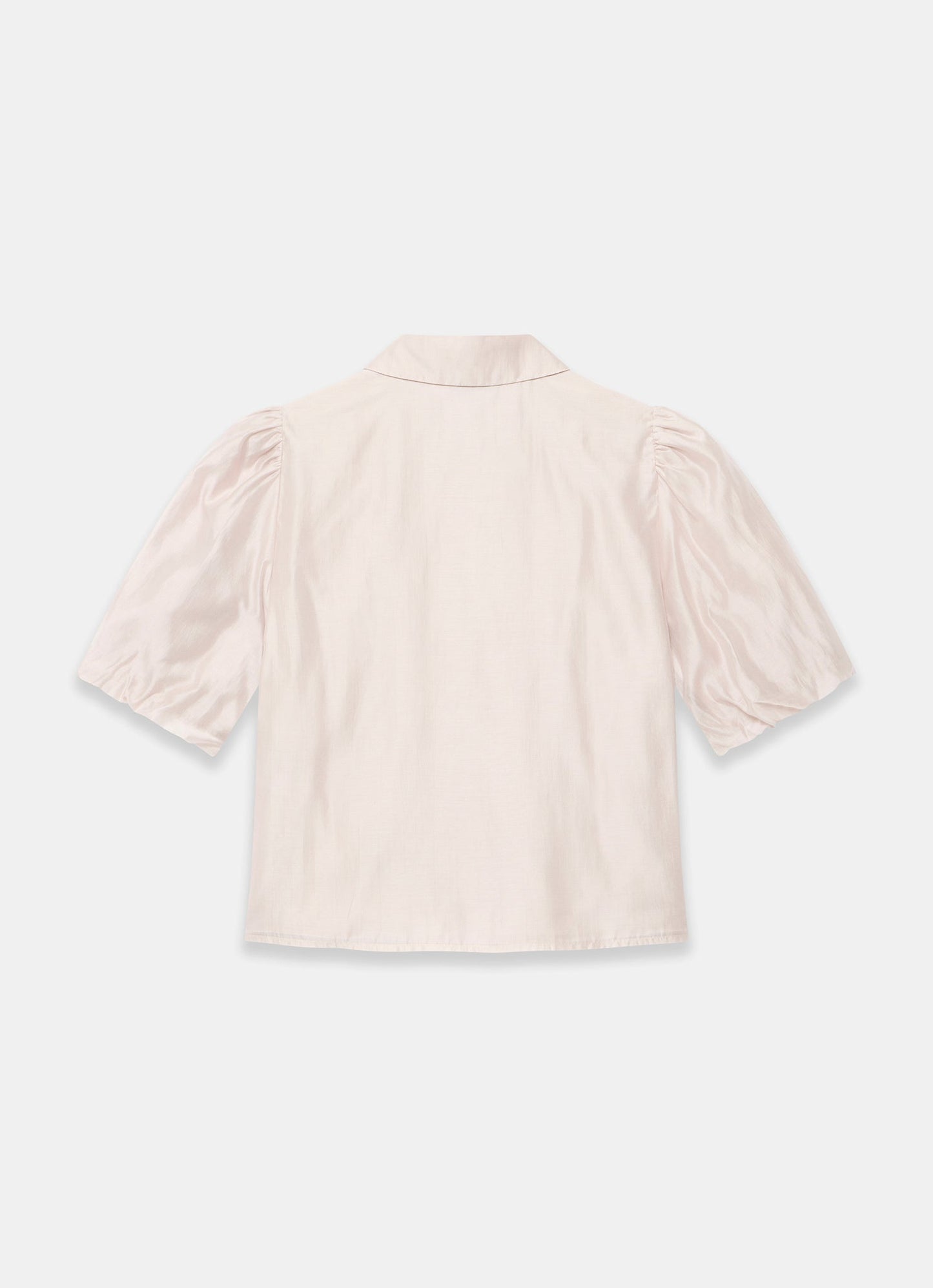 Neutral Puff Sleeve Smock Shirt