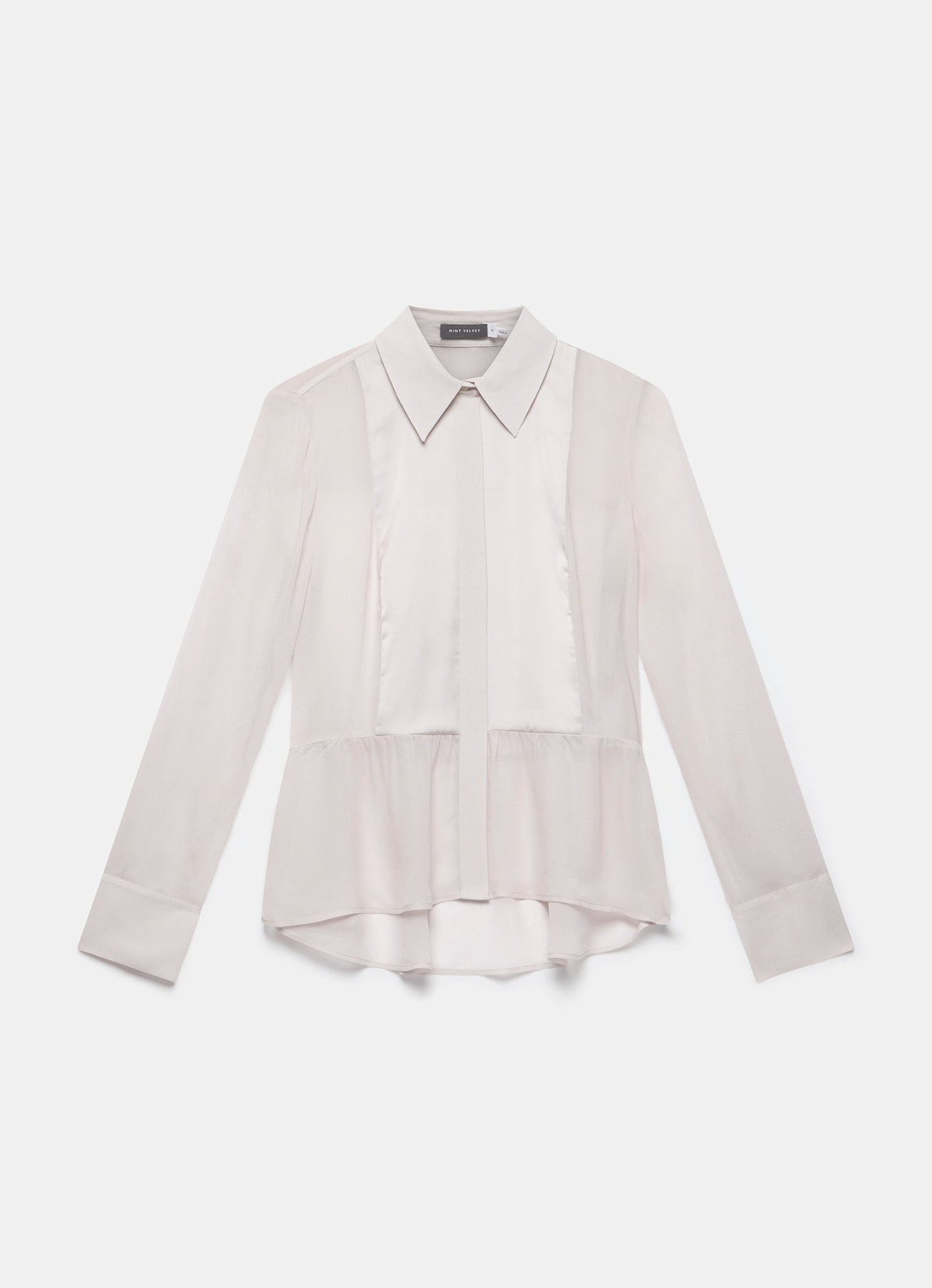Neutral Satin Panel Shirt