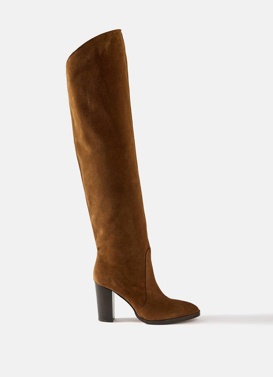 Nova Tan Suede Long Boots