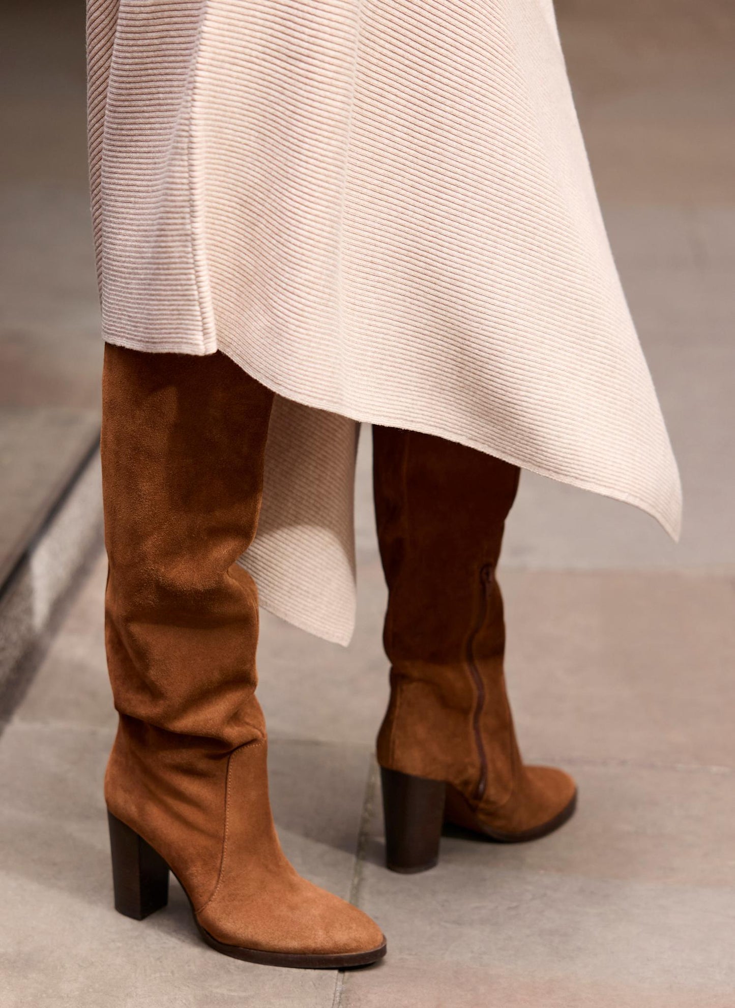 Nova Tan Suede Long Boots