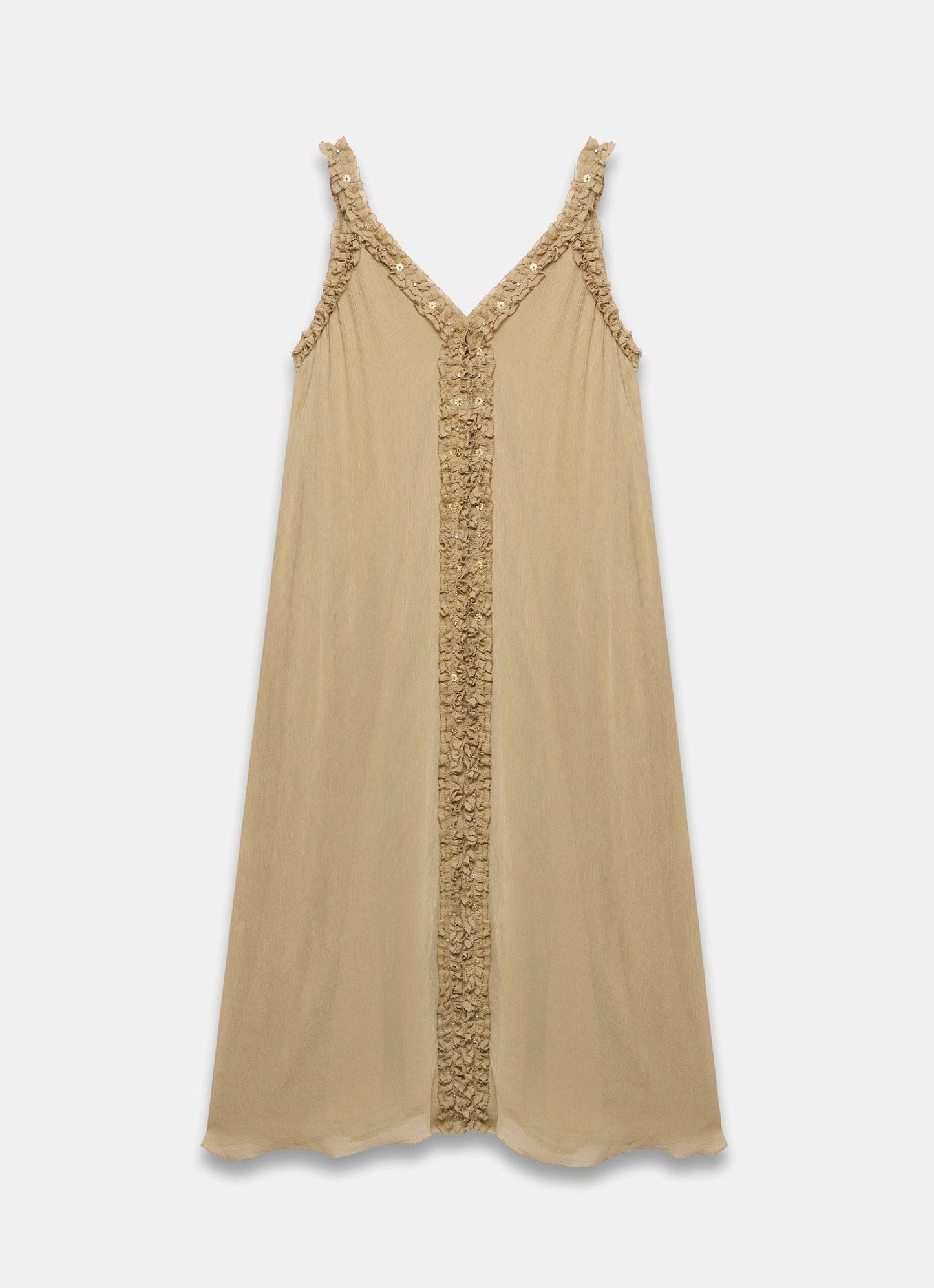 Khaki Embellished Maxi Dress