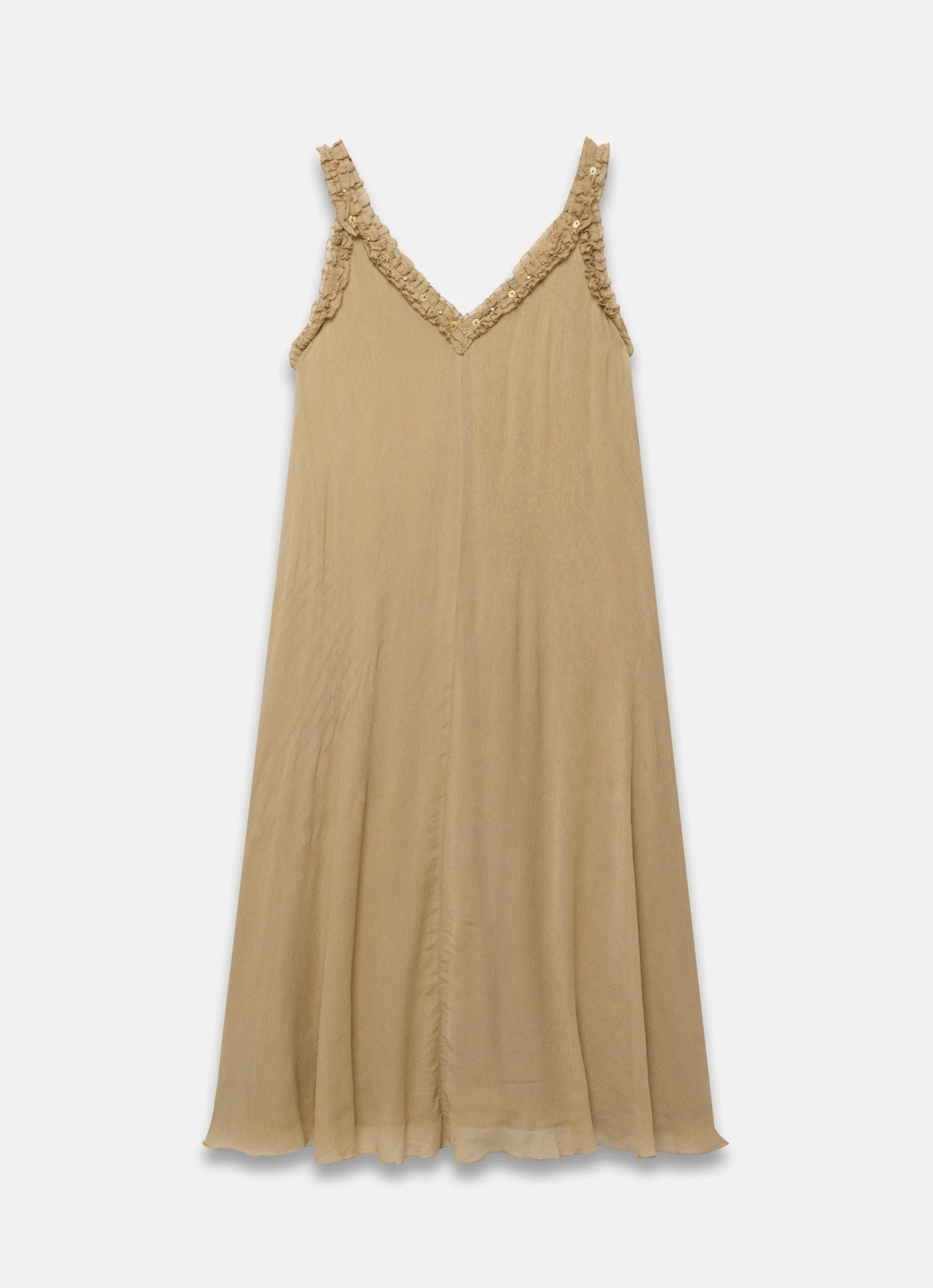 Khaki Embellished Maxi Dress