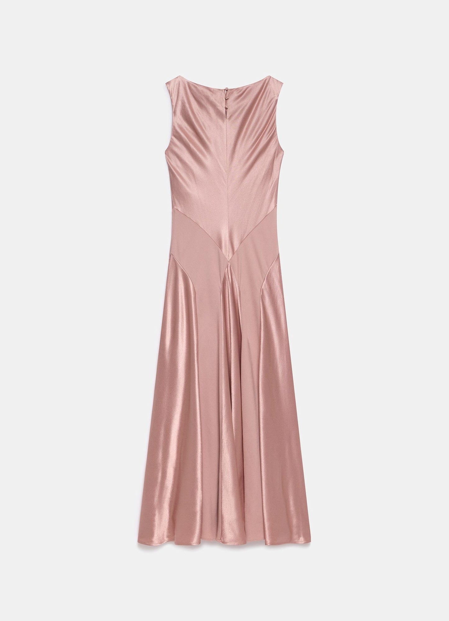 Pink Satin Maxi Dress