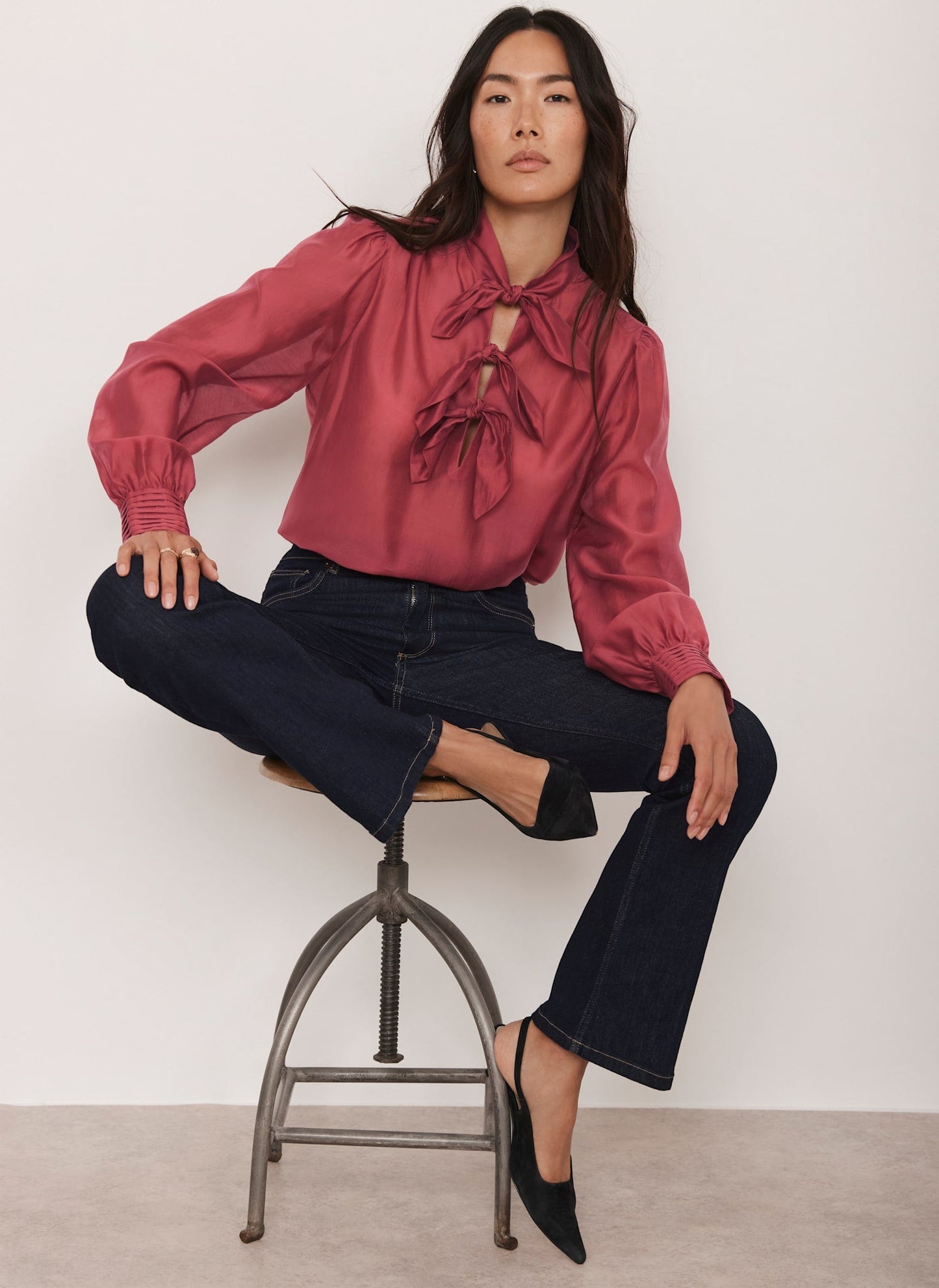 Pink Bow Detail Blouse