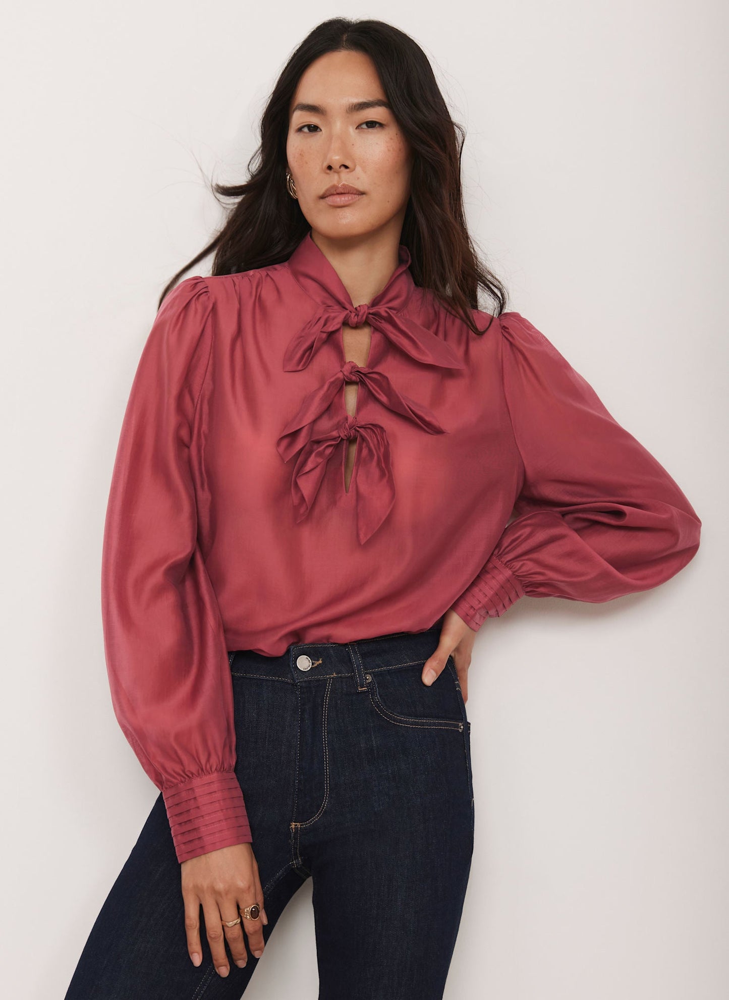 Pink Bow Detail Blouse