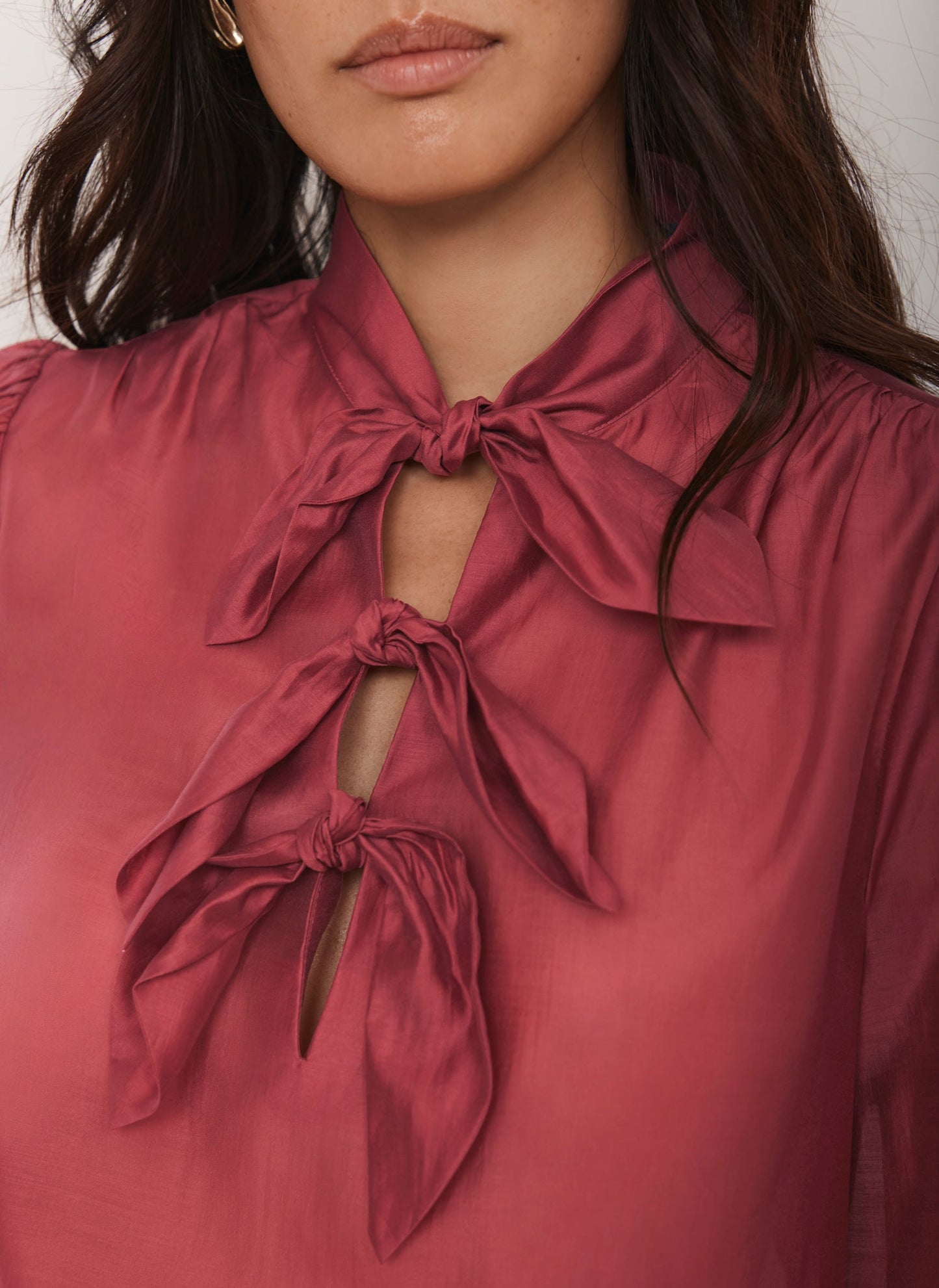 Pink Bow Detail Blouse