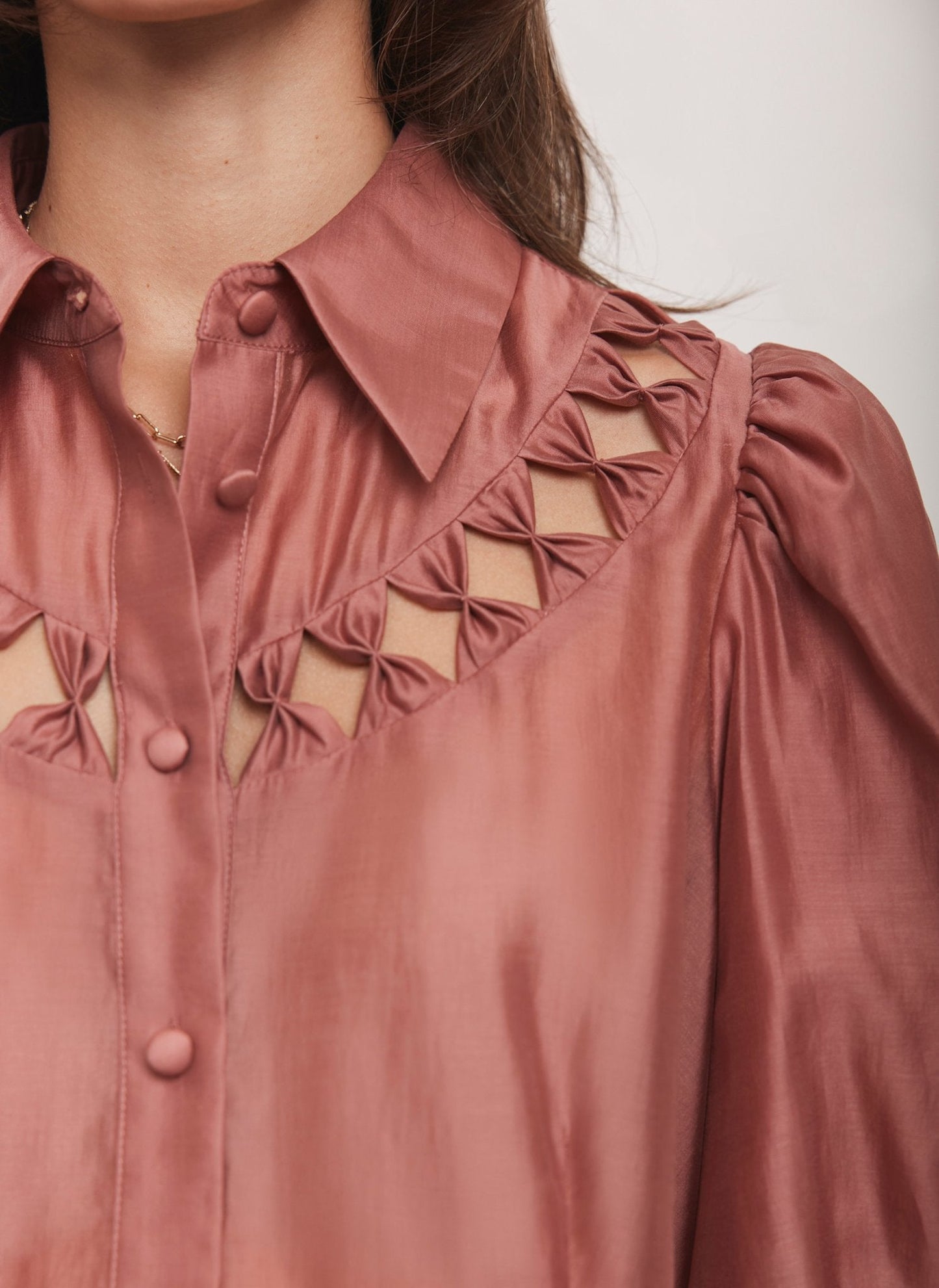 Pink Puff Sleeve Shirt