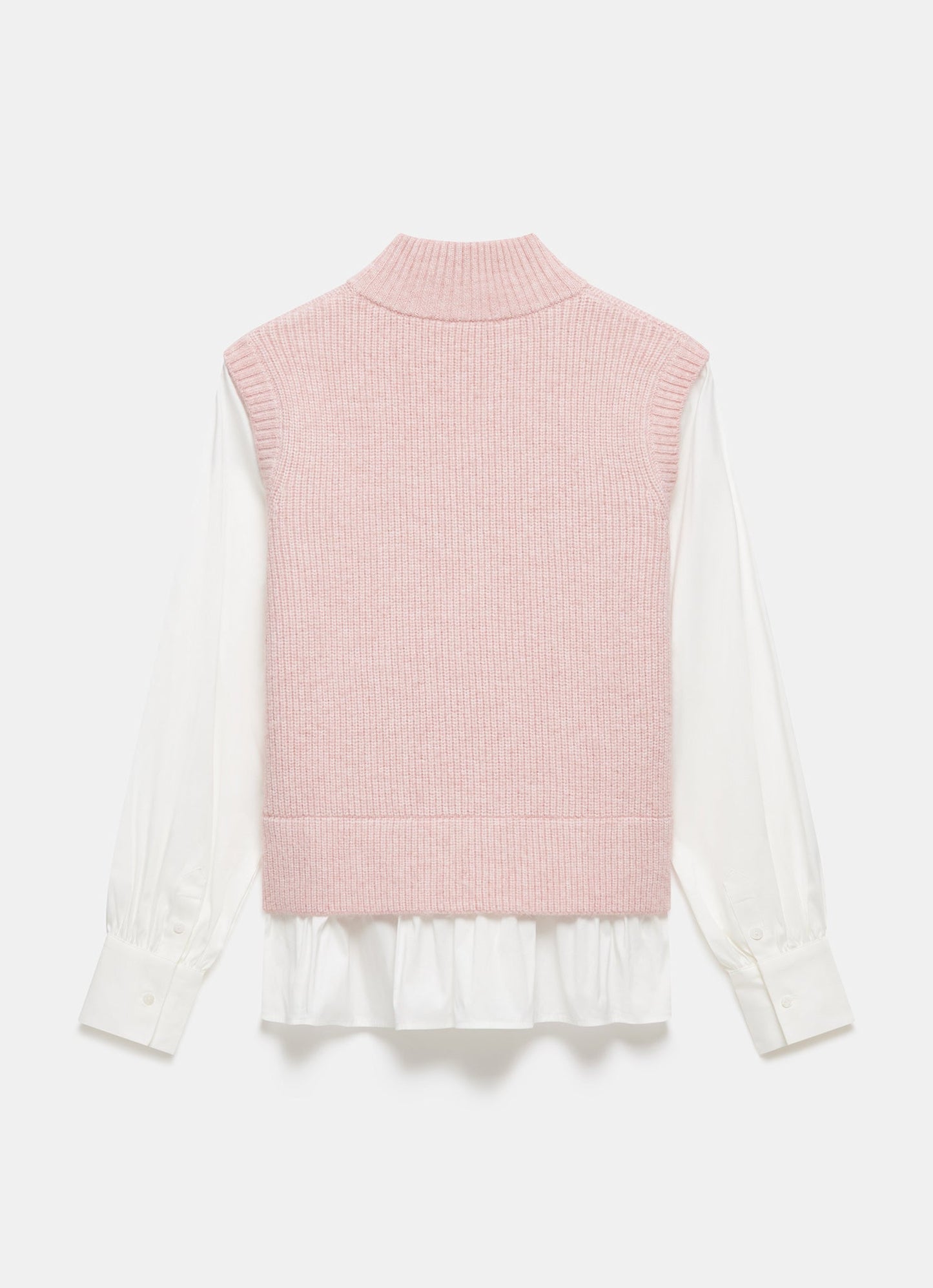 Pink Layered Shirt Knit Jumper