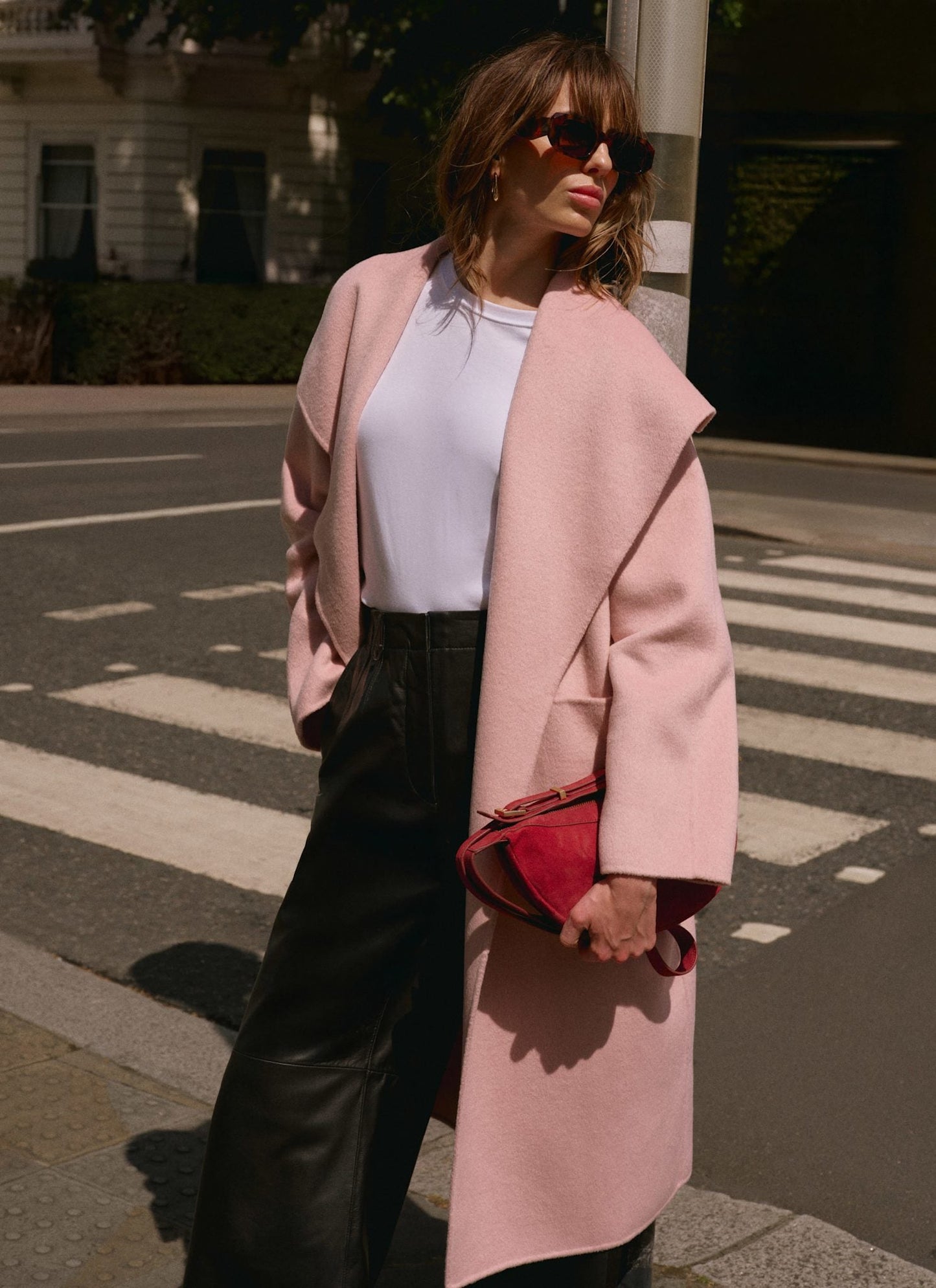 Pink Wool Blend Hand Finished Coat