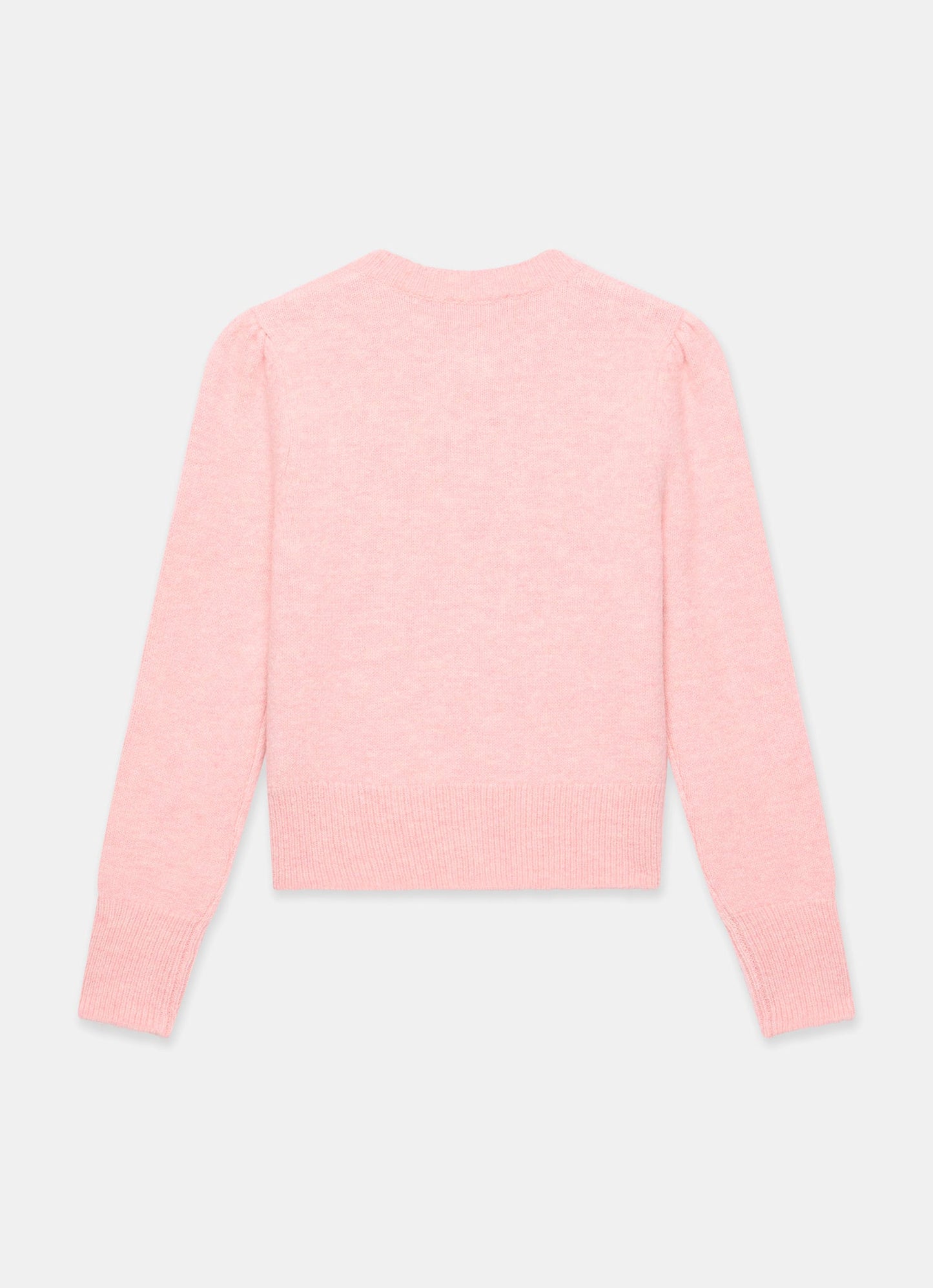 Pink Wool Blend Knit Cardigan