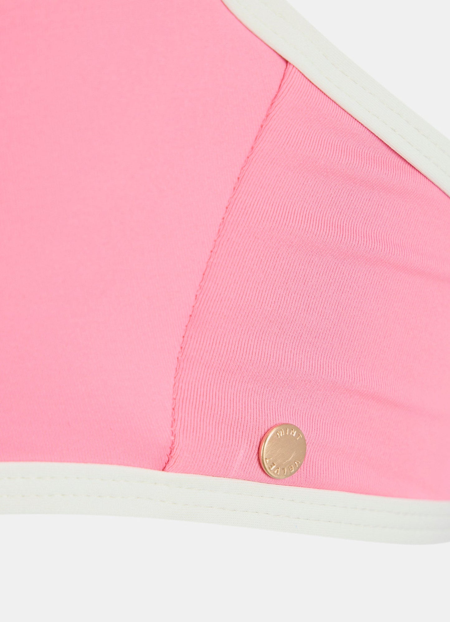Pink Contrast Trim Bikini Top