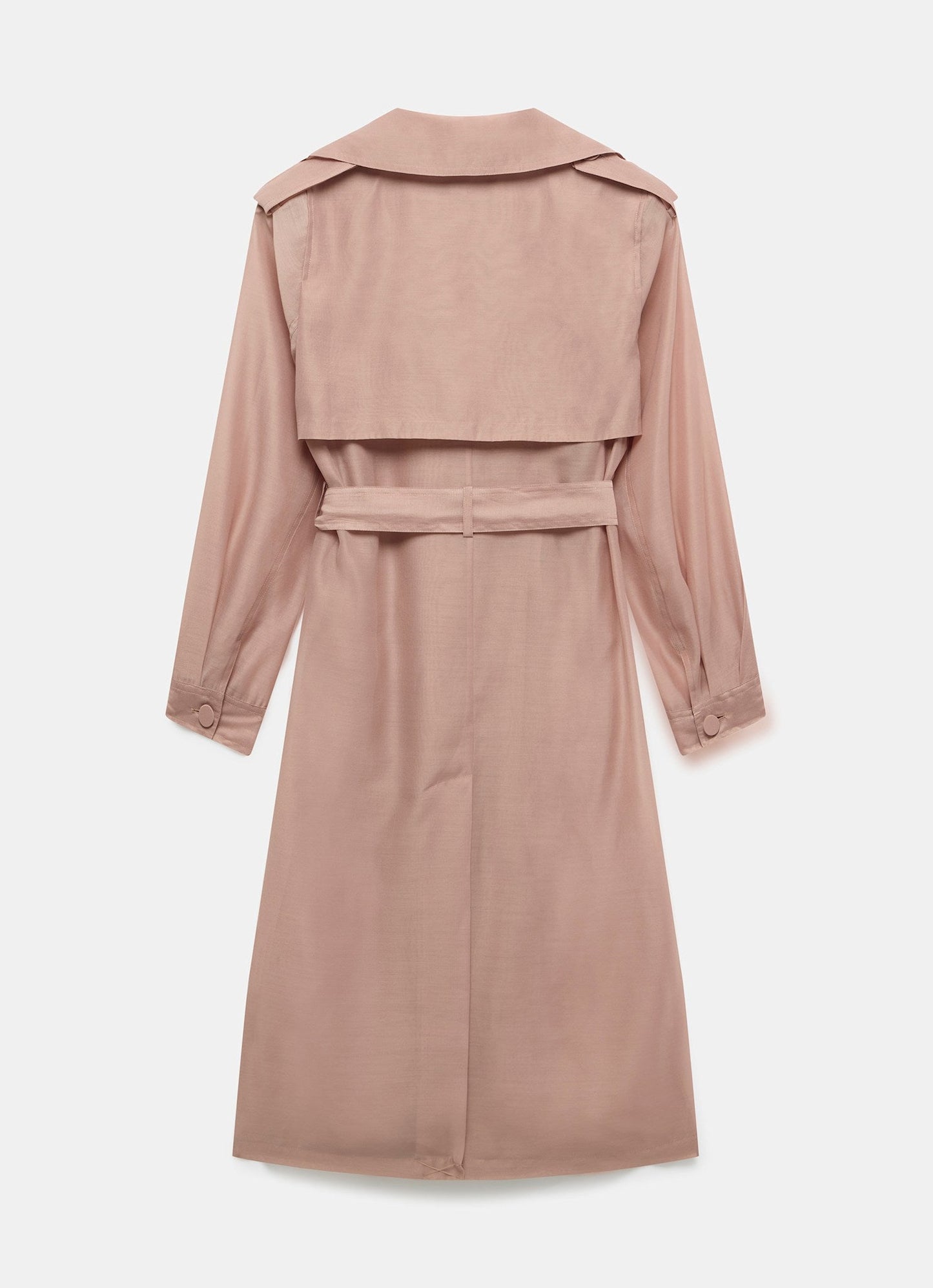Pink Sheer Organza Trench Coat